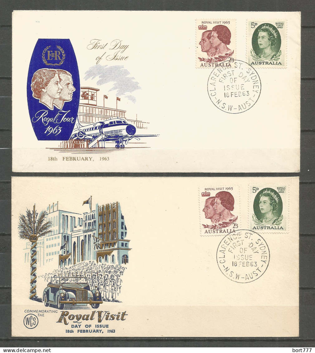 COVERS Australia FDC 1963 Royal Visit - Brieven En Documenten