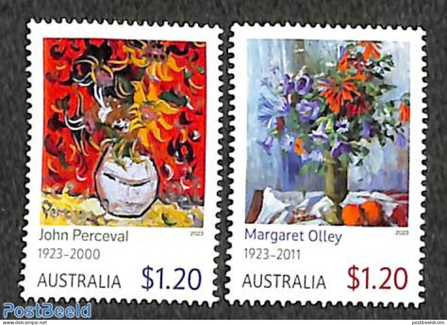 Australia 2023 Still Life Paintings 2v, Mint NH, Nature - Flowers & Plants - Art - Paintings - Nuevos