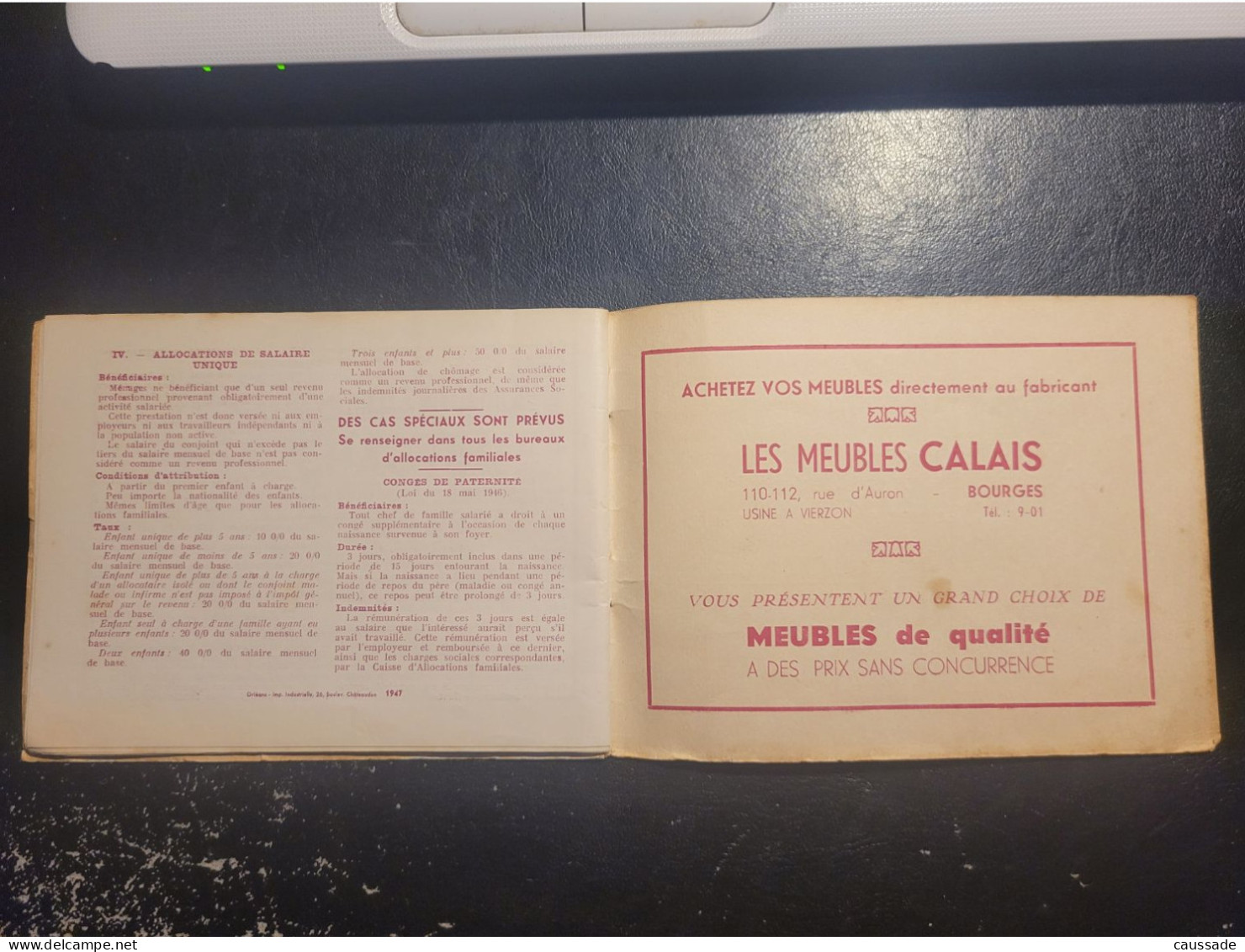 18 - BOURGES - Fascicule Publicitaire "LE LIVRE D'OR DES FIANCES" De 1947- 28 Pages - Bourges