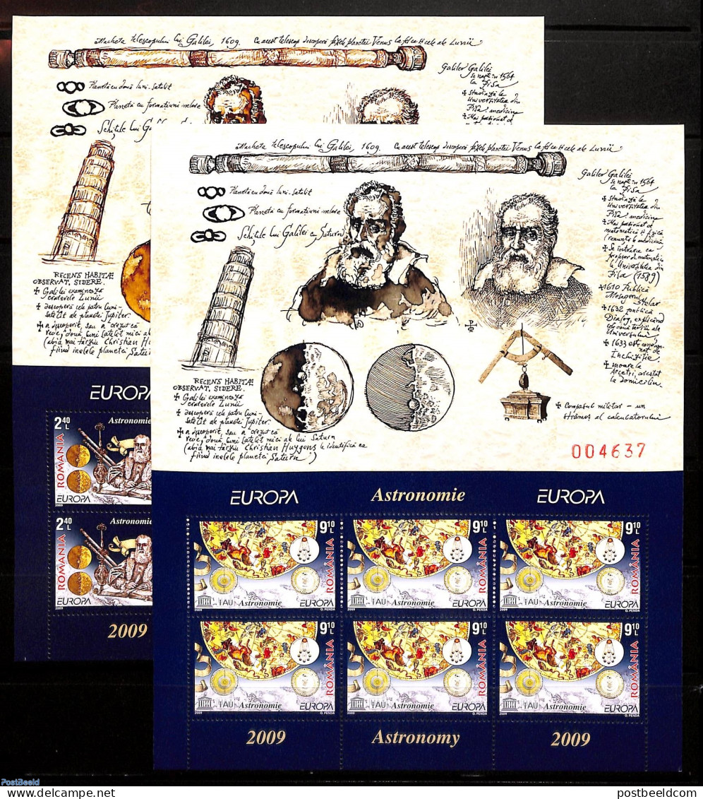 Romania 2009 Europa, Astronomy M/s, Mint NH, History - Science - Europa (cept) - Astronomy - Unused Stamps