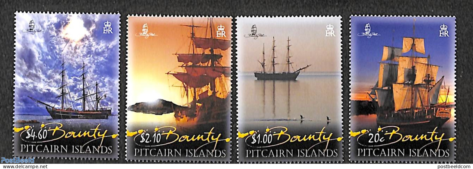 Pitcairn Islands 2012 Bounty 4v, Mint NH, Transport - Ships And Boats - Bateaux