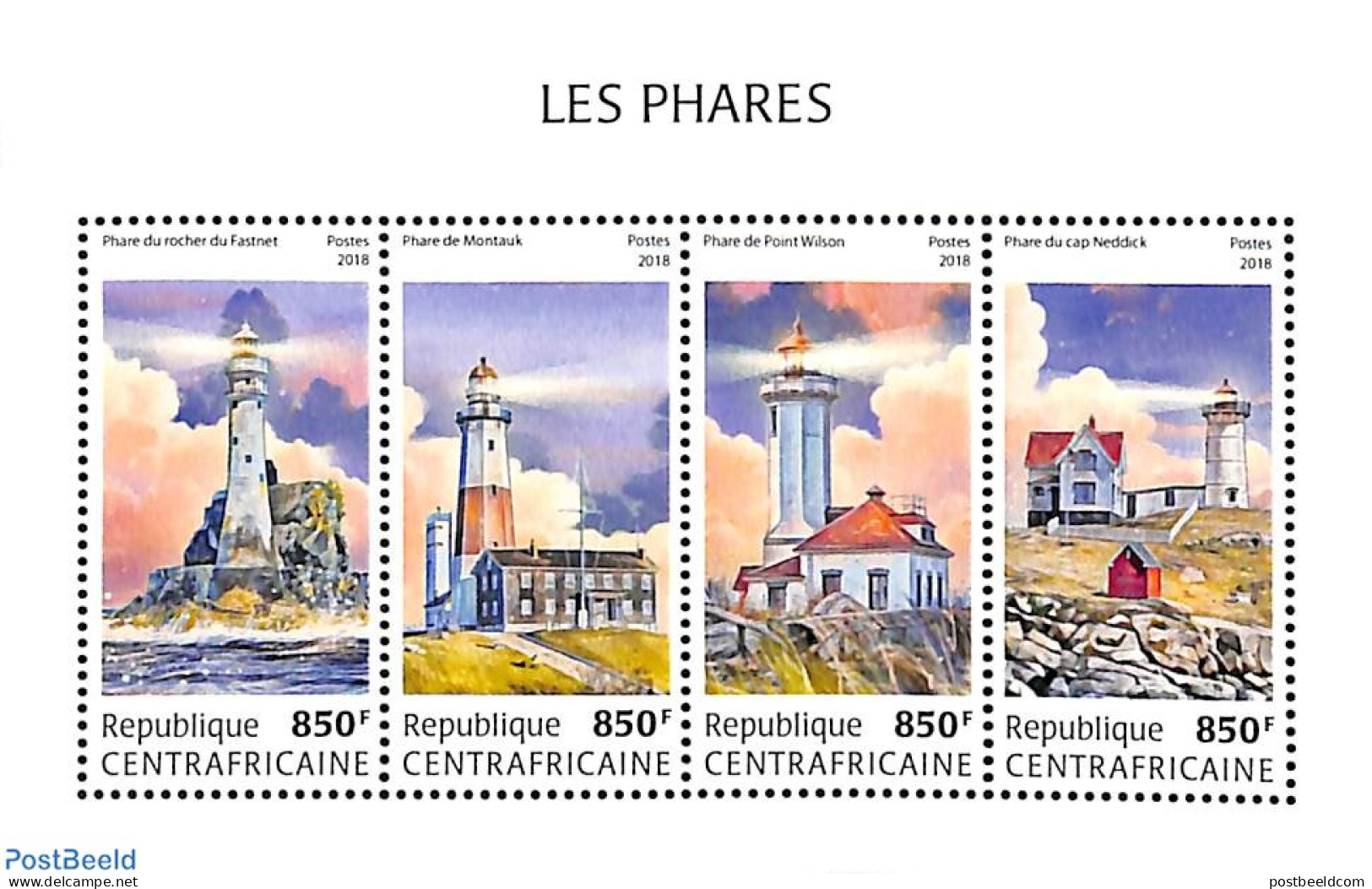 Central Africa 2018 Lighthouses 4v M/s, Mint NH, Various - Lighthouses & Safety At Sea - Vuurtorens