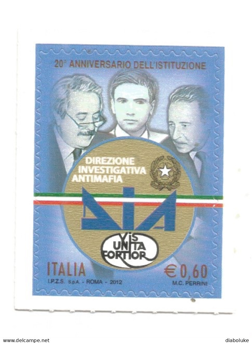 (REPUBBLICA ITALIANA) 2012, DIREZIONE INVESTIGATIVA ANTIMAFIA, DIA - Francobollo Nuovo MNH - 2011-20: Nieuw/plakker