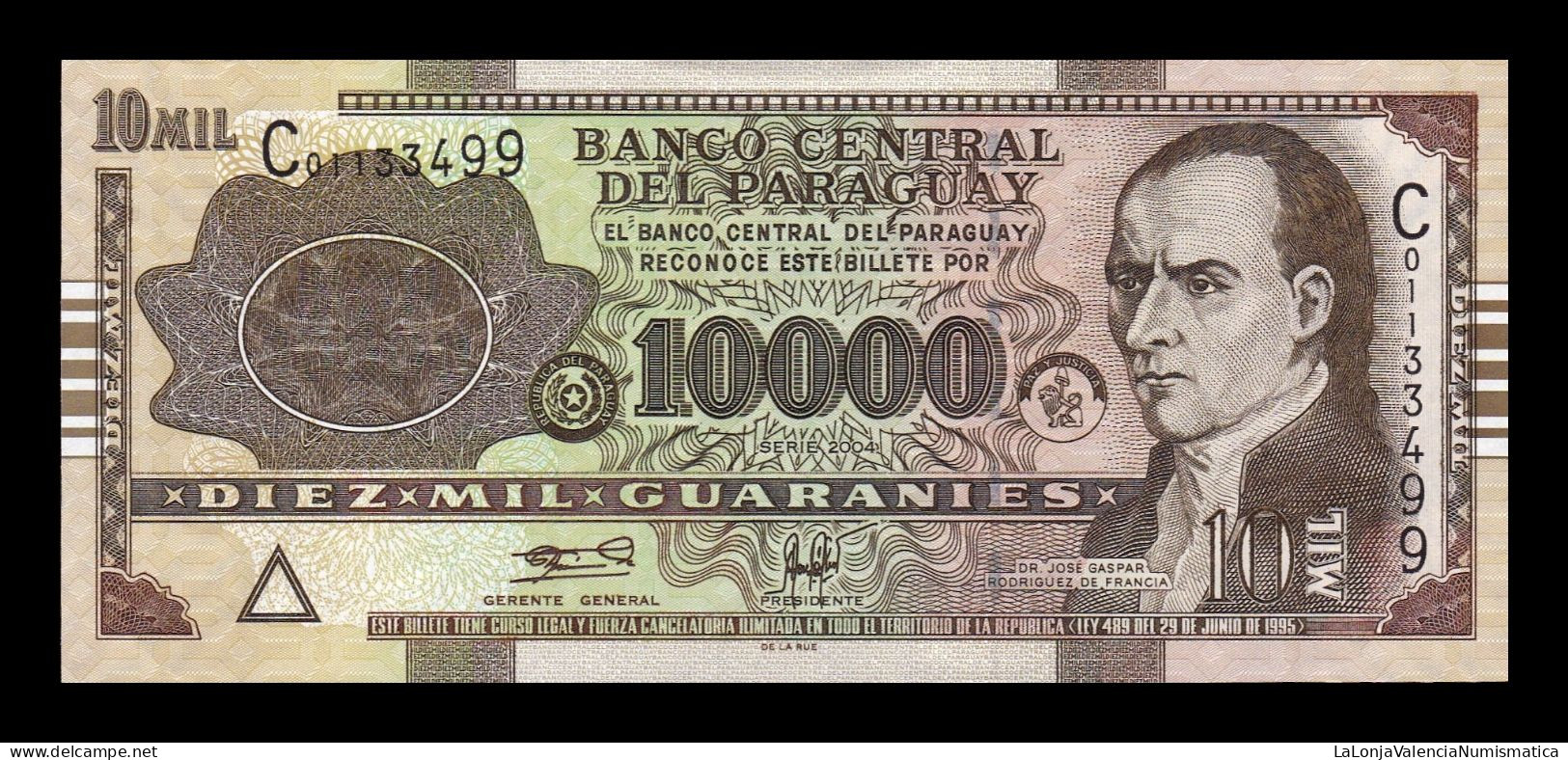 Paraguay 10000 Guaraníes 2004 Pick 224a Serie C Sc Unc - Paraguay