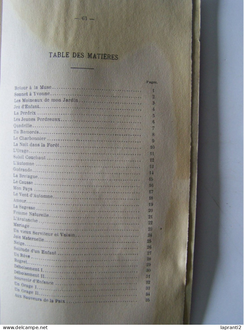 LA LITTERATURE. "RETOUR A LA MUSE" POESIES. SONNETS. R. BRACHET. LIMEYRAT. DORDOGNE. DEDICACE DE L'AUTEUR. - Autori Francesi