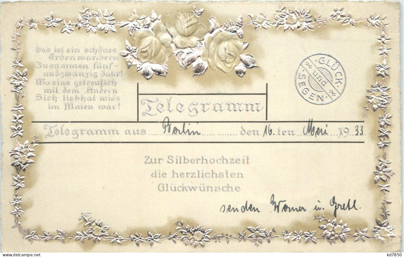 Telegramm Silberhochzeit - Hochzeiten