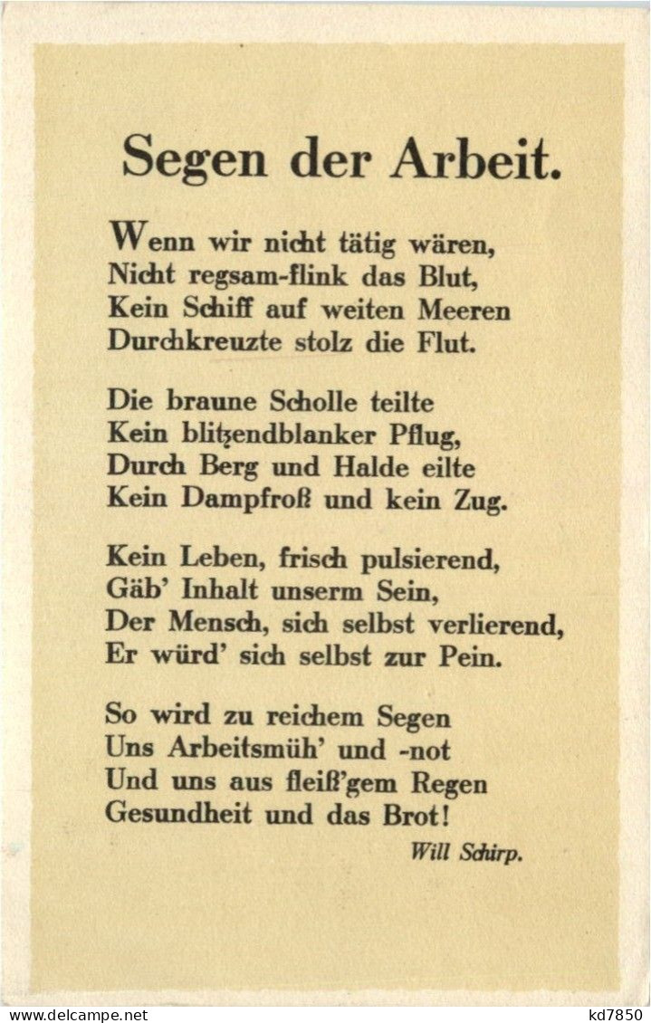 Segen Der Arbait - Will Schirp - Scrittori