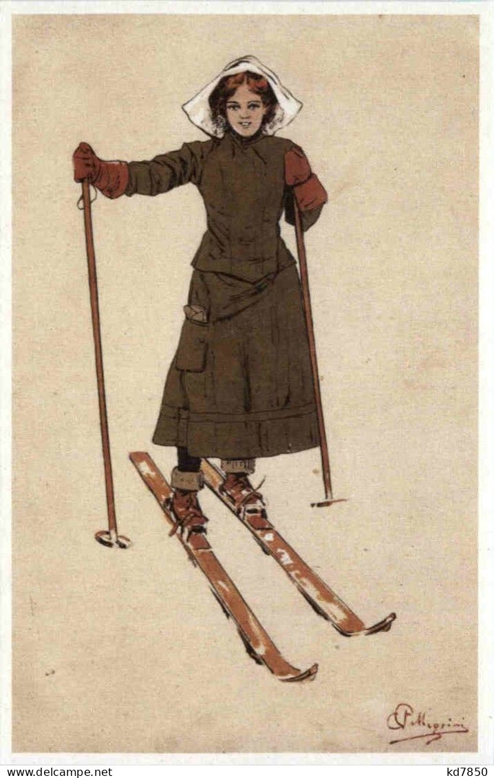 Ski - Künstlerkarte Magrini - Repro - Winter Sports