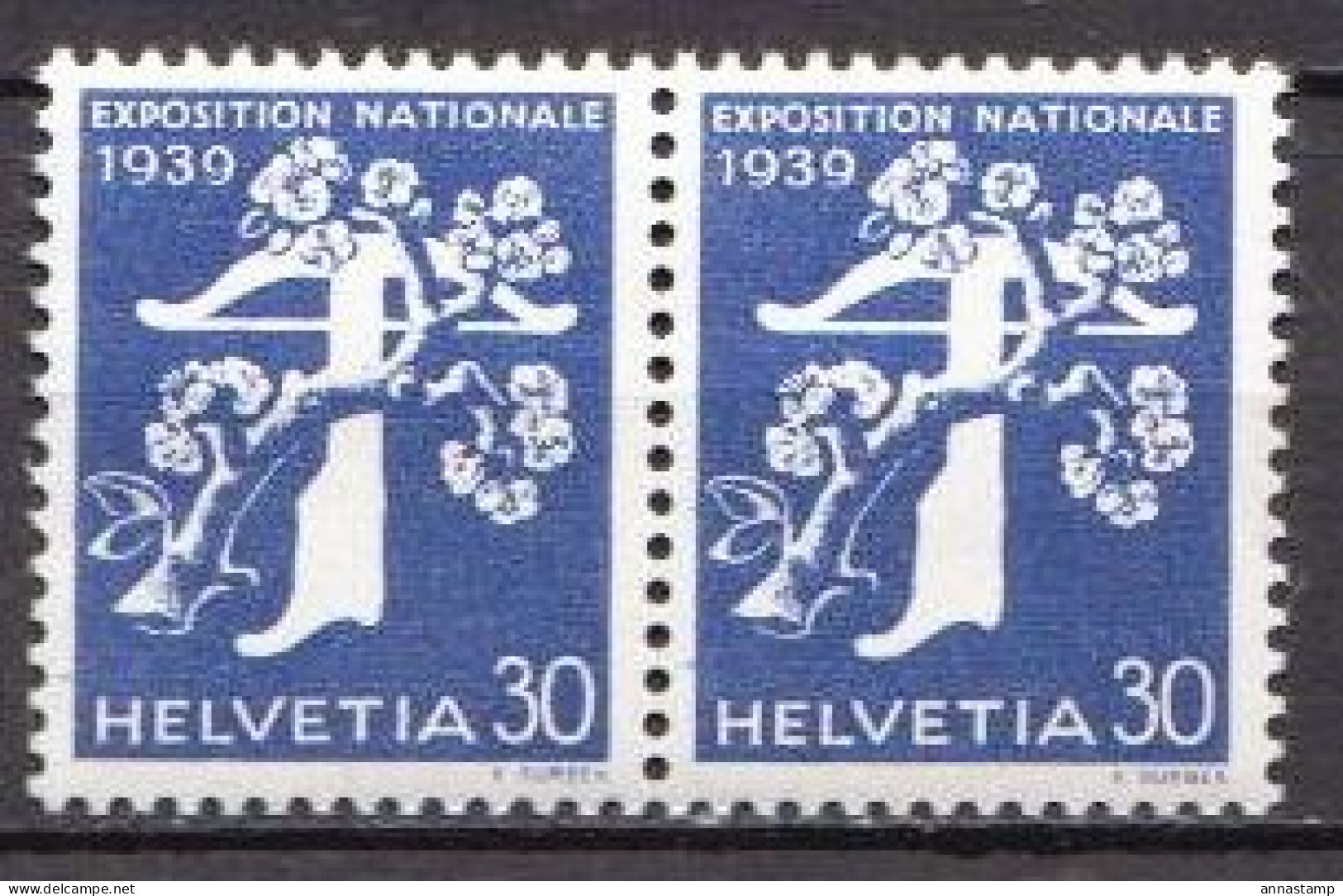 Switzerland MNH Stamp In Pair, French Inscription - Philatelic Exhibitions