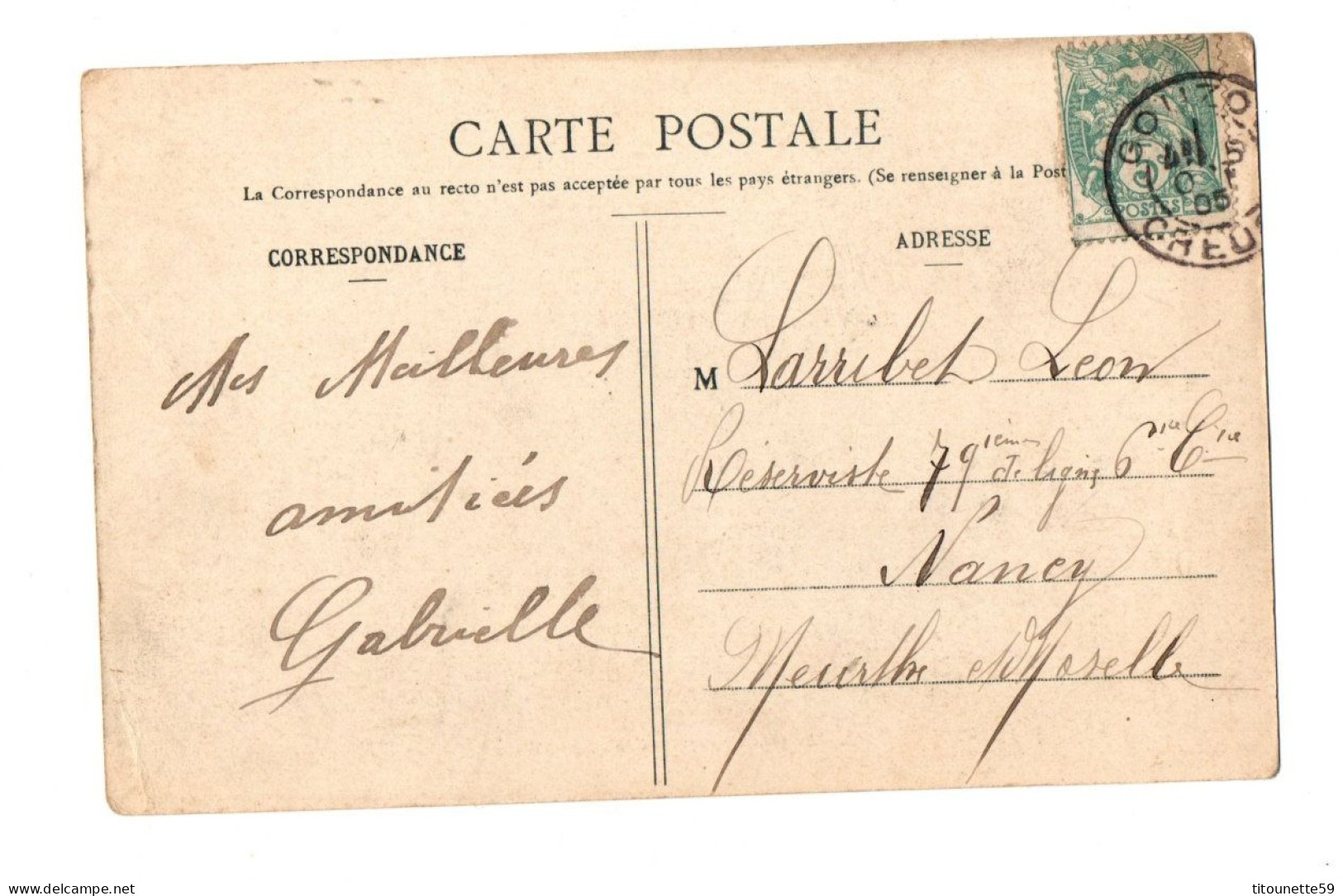 Au Pays Creusois- Groupe Au Village - A. De Nussac- Ecrite- Cachet GOUZON 1905 - Other & Unclassified