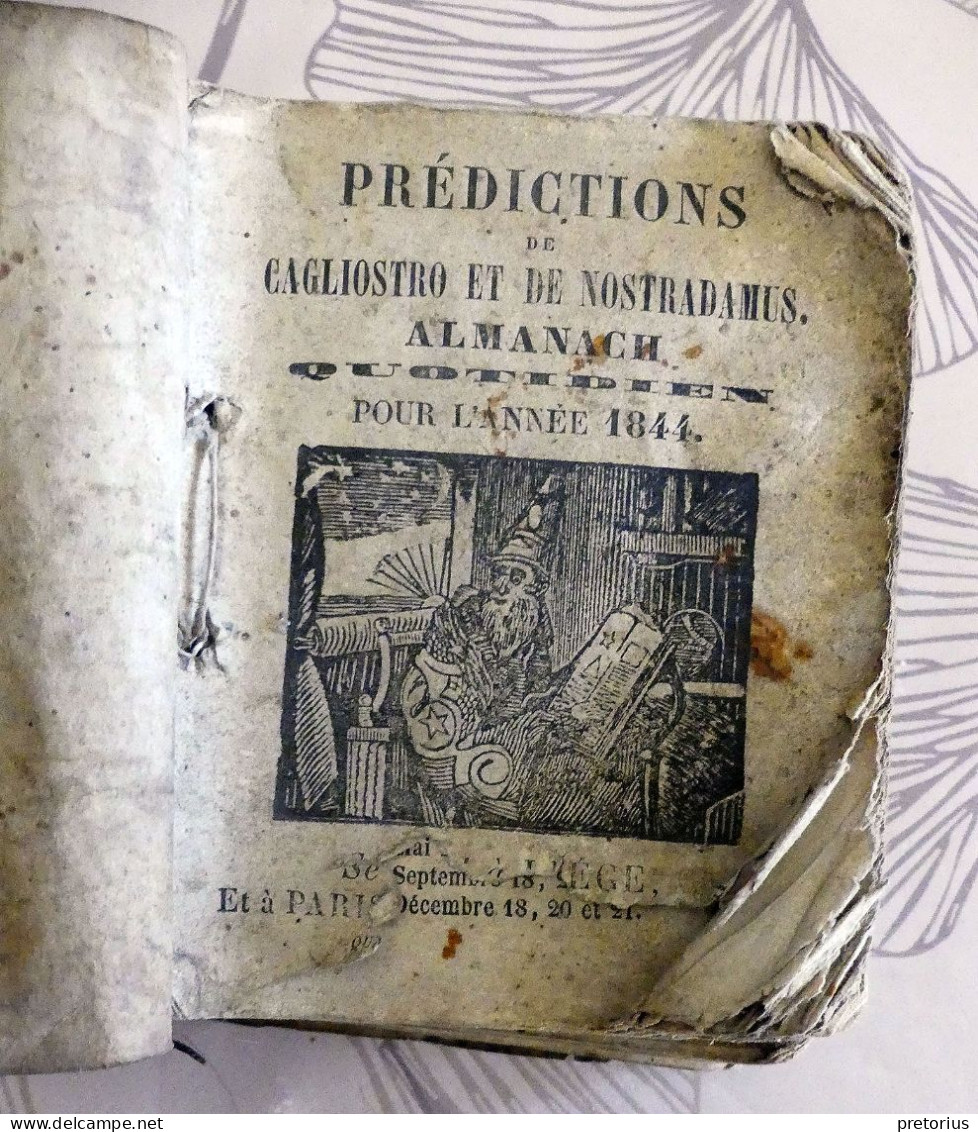 PREDICTIONS DE CAGLIOSTRO ET NOSTRADAMUS - 1844 - Religión & Esoterismo