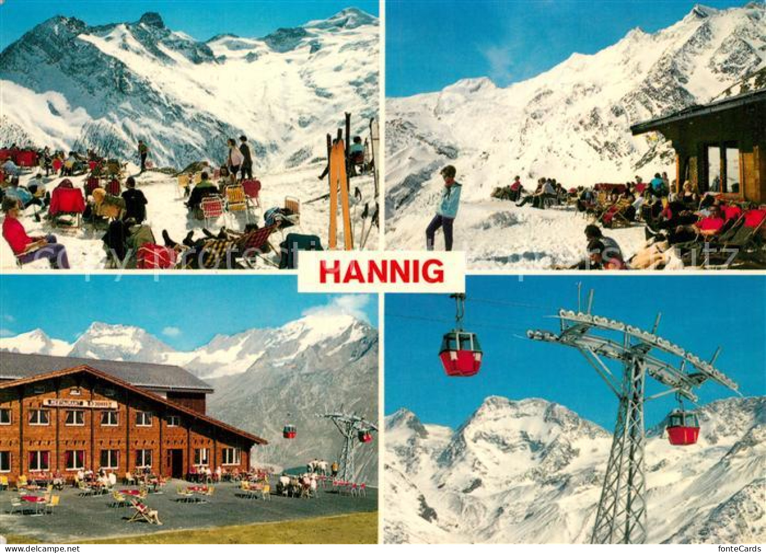 13590298 Saas-Fee Bergrestaurant Hannig Sonnenterrasse Bergbahn Wintersportplatz - Other & Unclassified