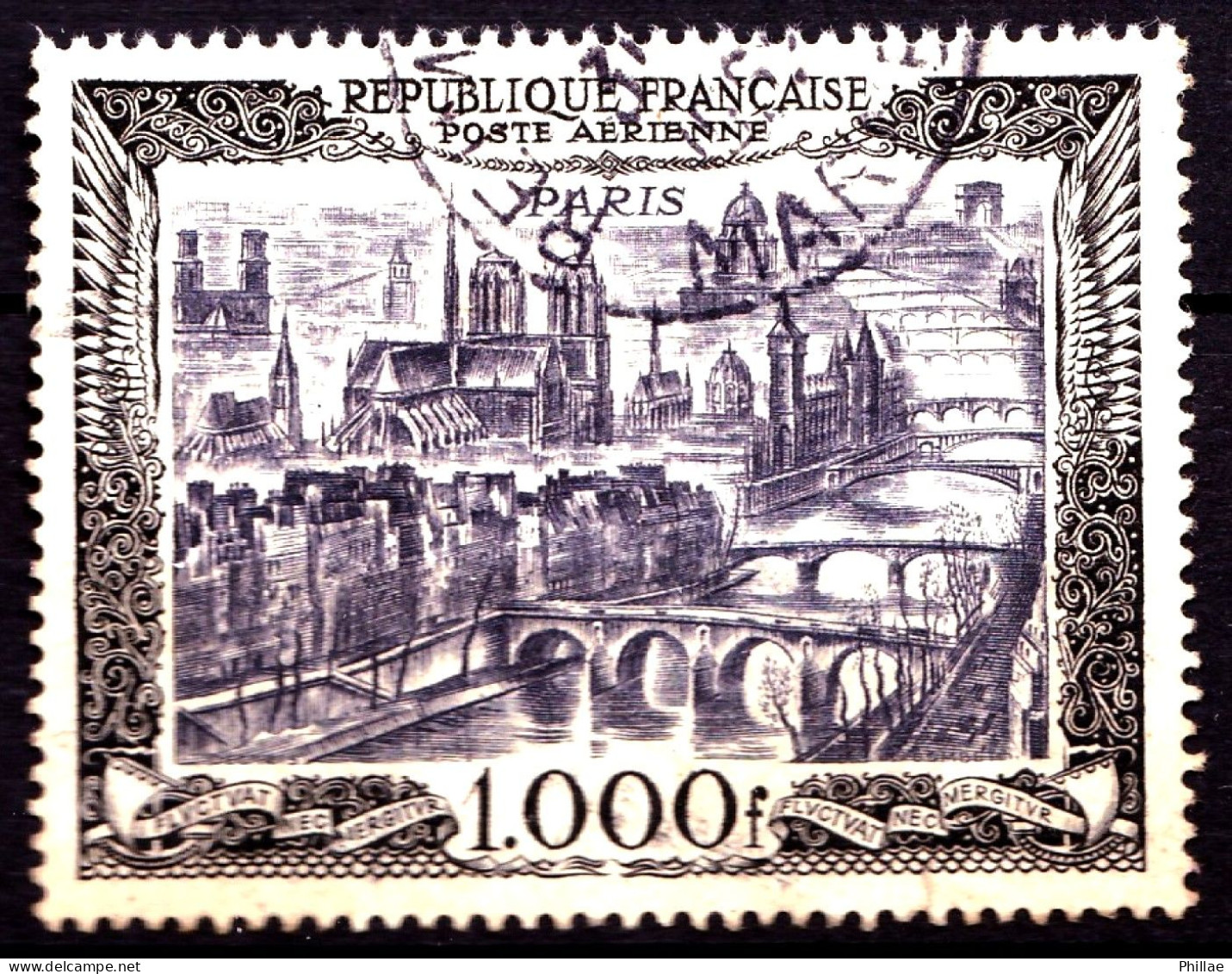 PA  29 - 1000F  Noir Paris - Oblitéré - TB - 1927-1959 Used