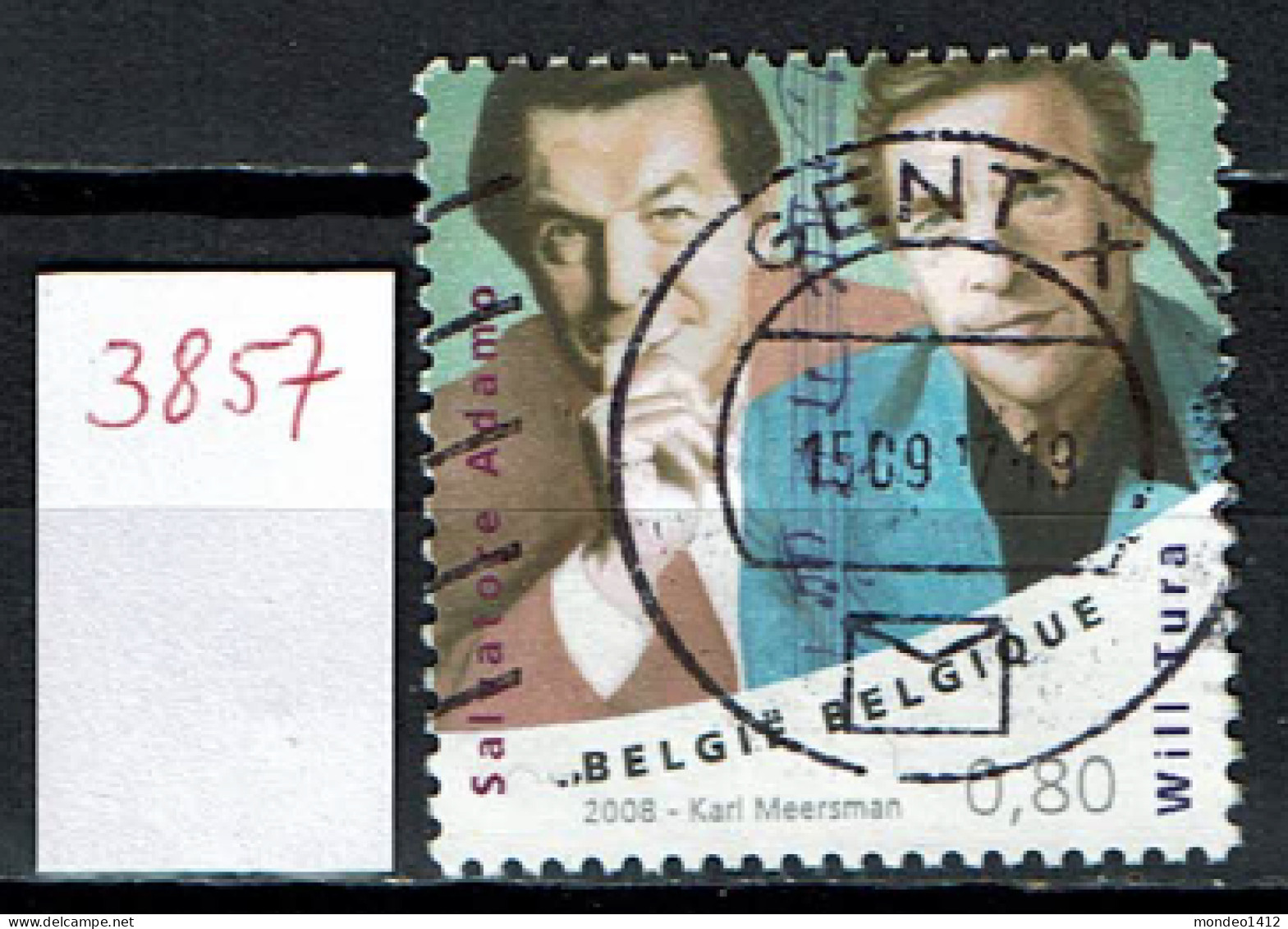 België OBP 3857 - La Musique Belge, Belgische Muziek, Variété, Will Tura, Salvatore Adamo - Used Stamps