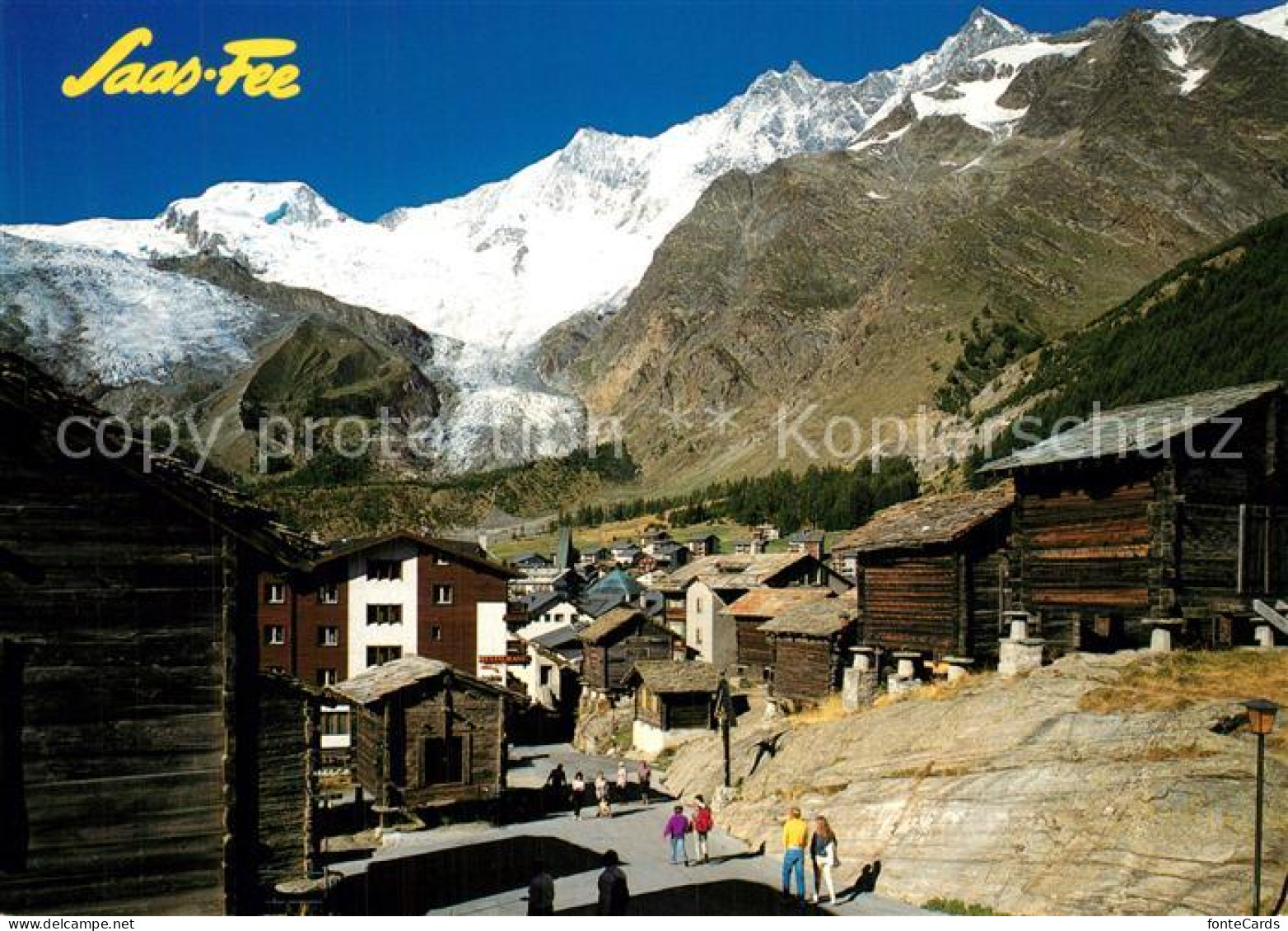 13588962 Saas-Fee Teilansicht Ortsmotiv Blick Zu Alphubel Taeschhorn Dom Lenzspi - Other & Unclassified