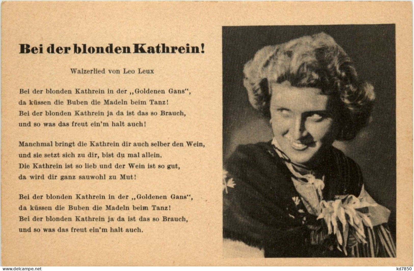 Liederkarte - Bei Der Blonden Kathrein - Musica E Musicisti