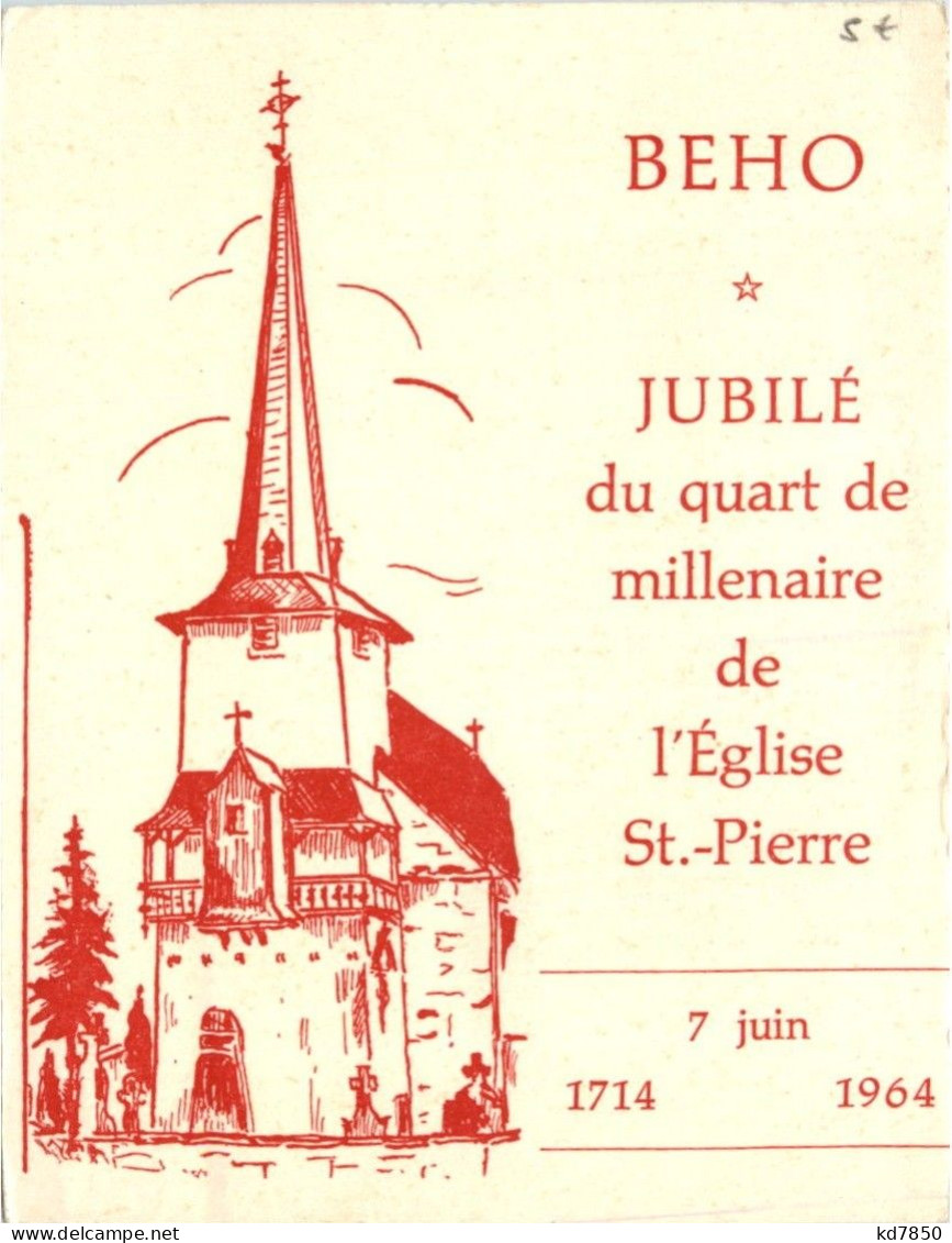 Beho - Jubile Du Quart De Millenaire De L Eglise St. Pierre - Sonstige & Ohne Zuordnung