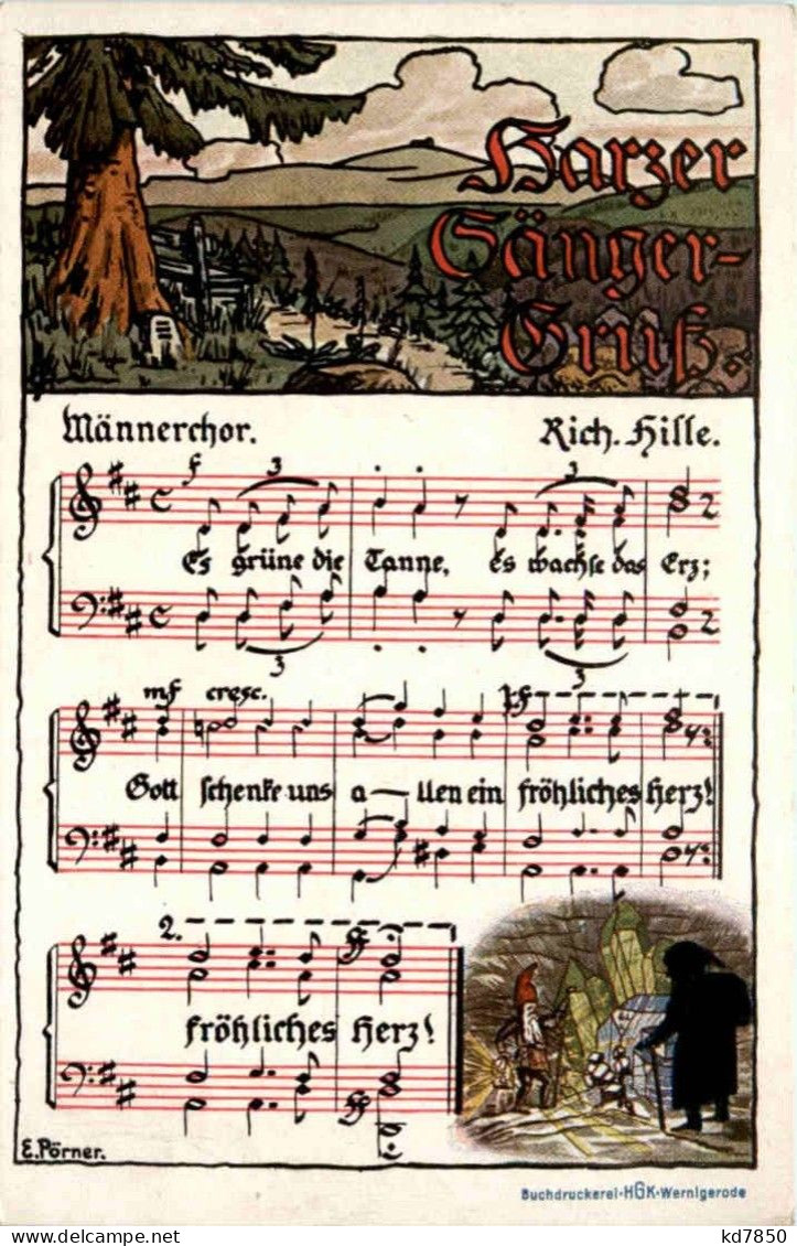 Liederkarte - Harzer Sänger Gruss - Music And Musicians