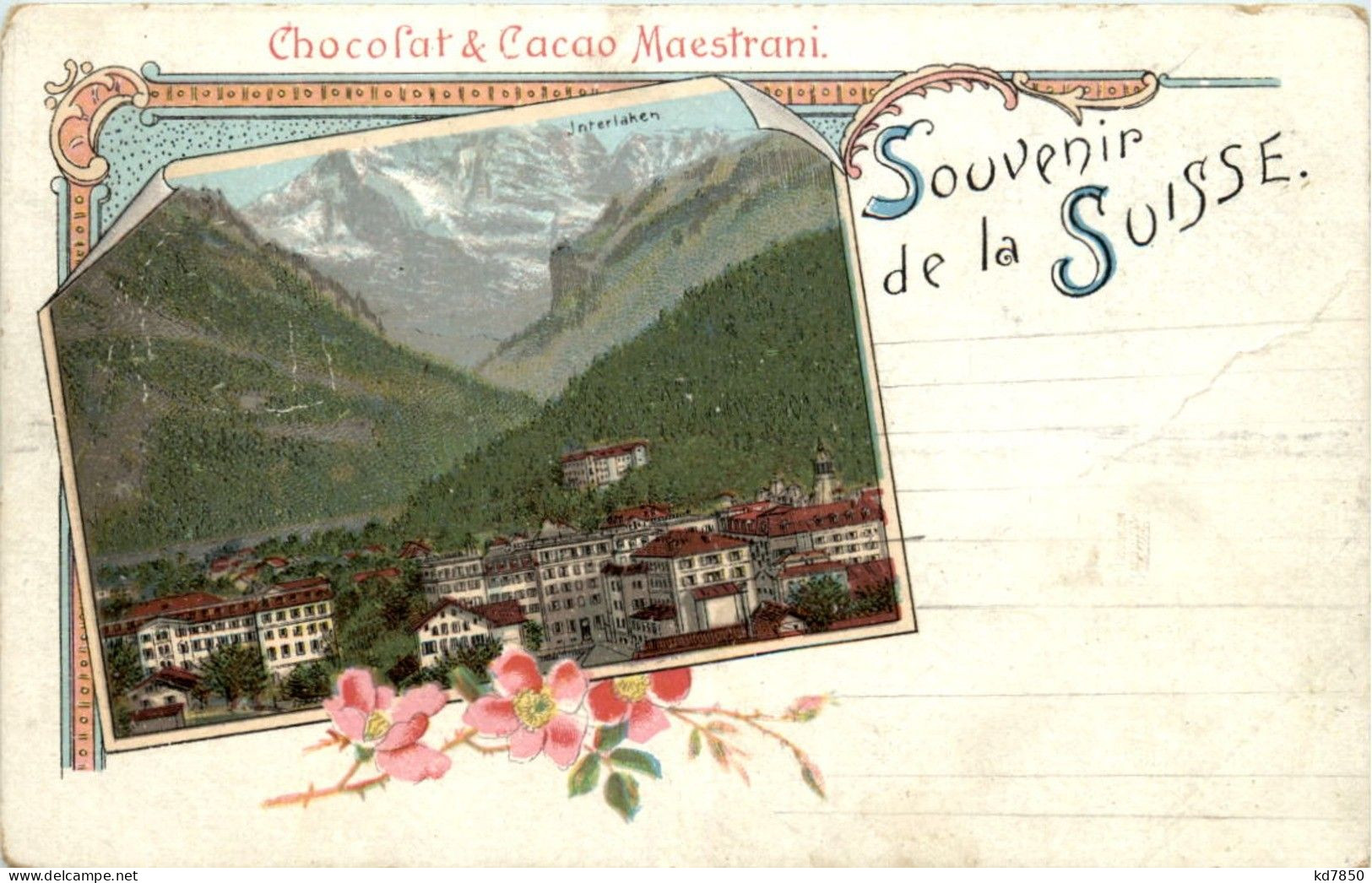 Interlaken - Chocolat Cacao Maestrani - Werbekarte - Interlaken