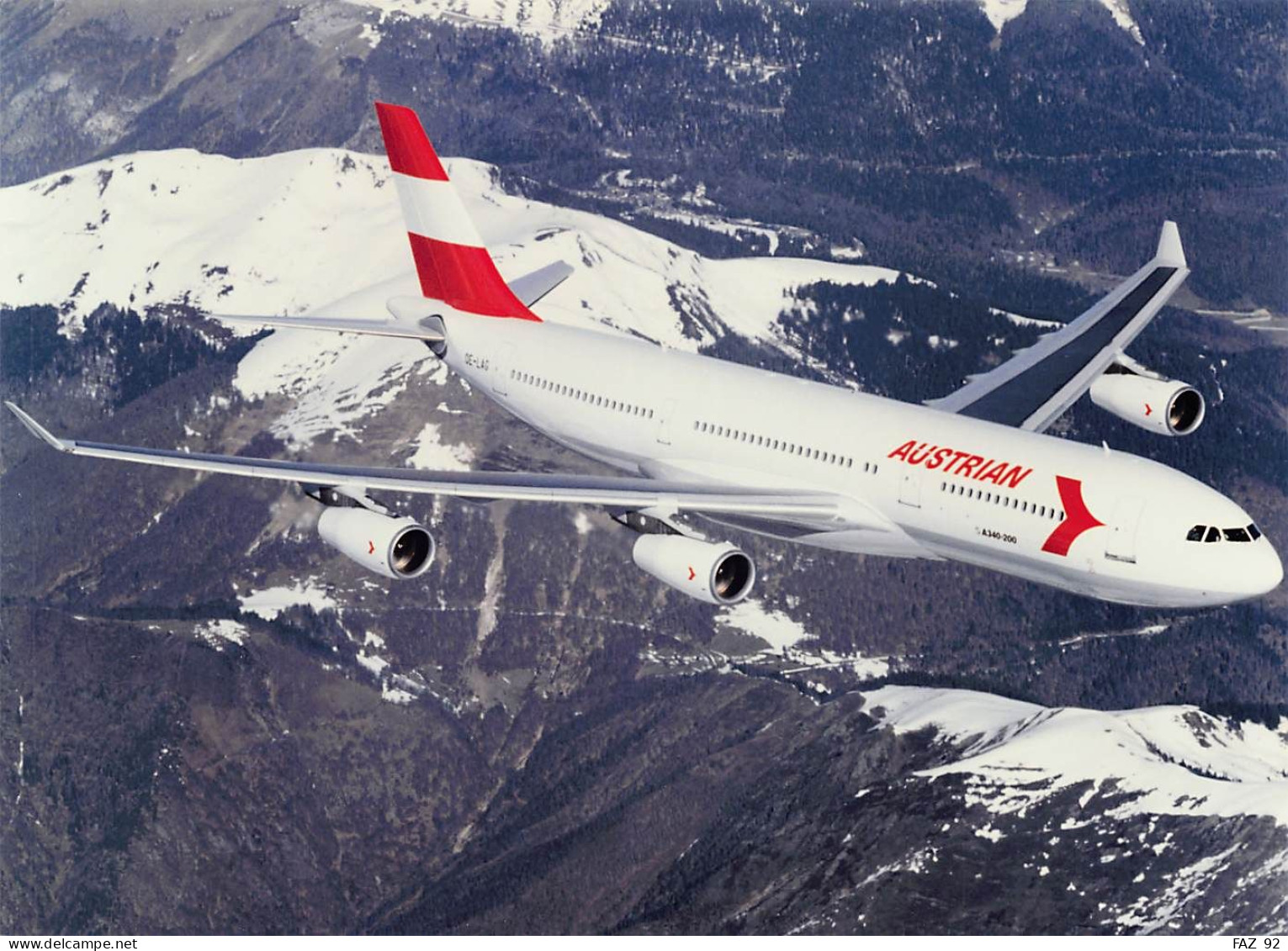 Airbus A340 In Austrian Airlines Colours - +/- 180 X 130 Mm. - Photo De Presse - Aviación