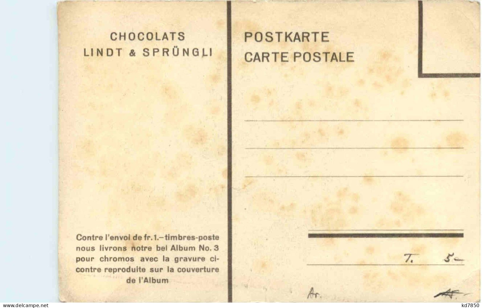 Chocolats Lindt & Sprüngli - Werbepostkarten