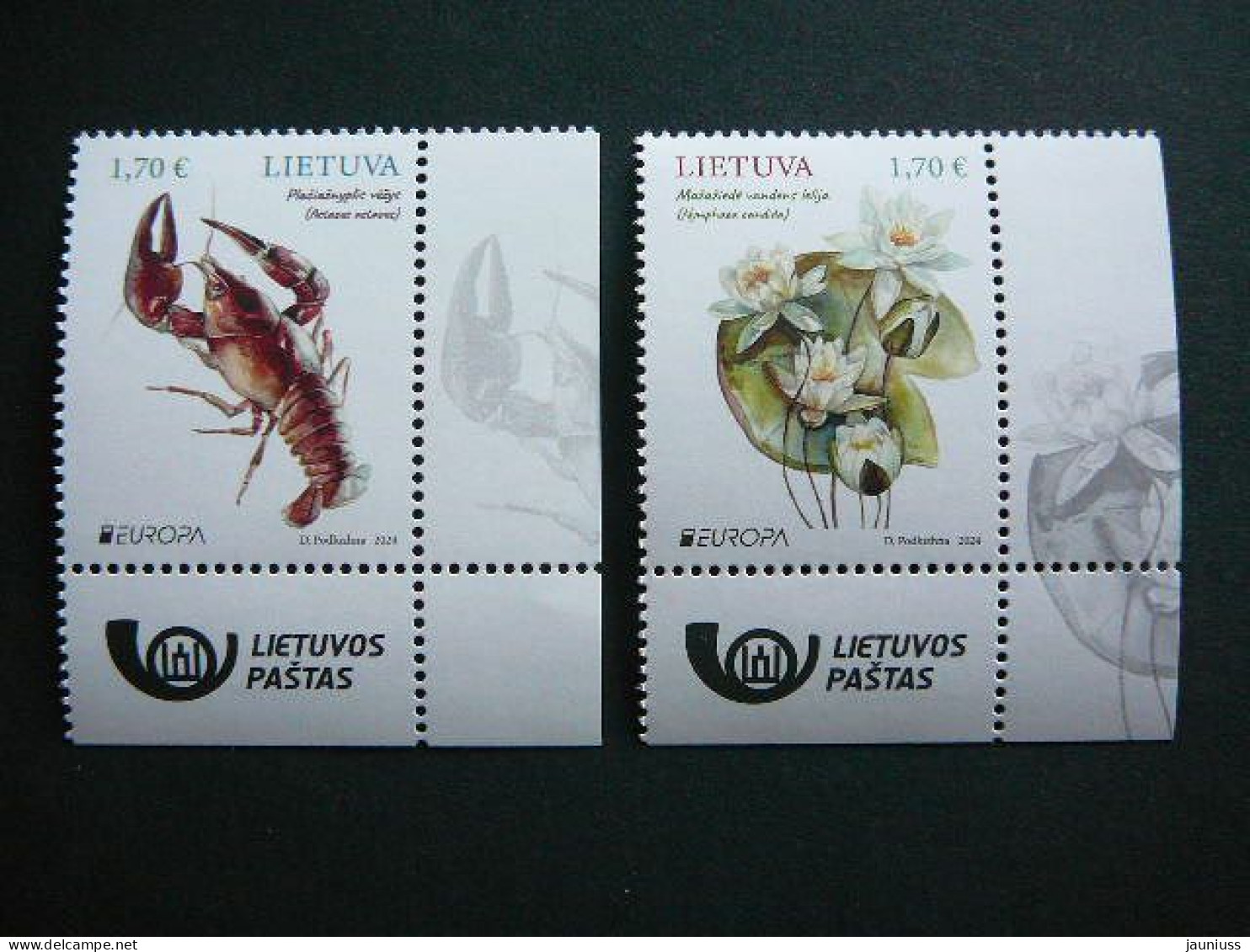 Europa CEPT. Crayfish, Water Lily # Lietuva Litauen Lituanie Litouwen Lithuania # 2024 MNH #2 - Litauen