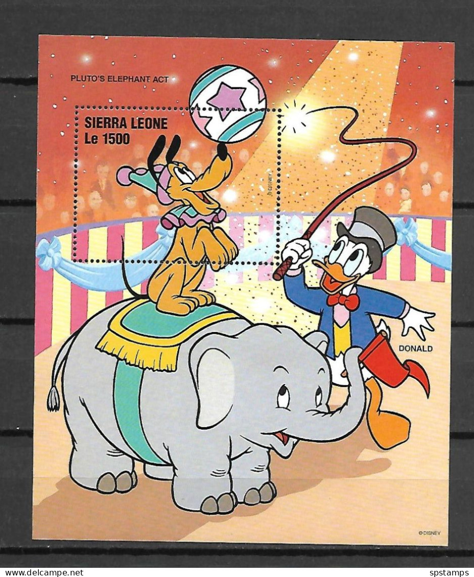 Disney Sierra Leone 1996 Circus - Pluto's Elephant Act MS MNH - Disney