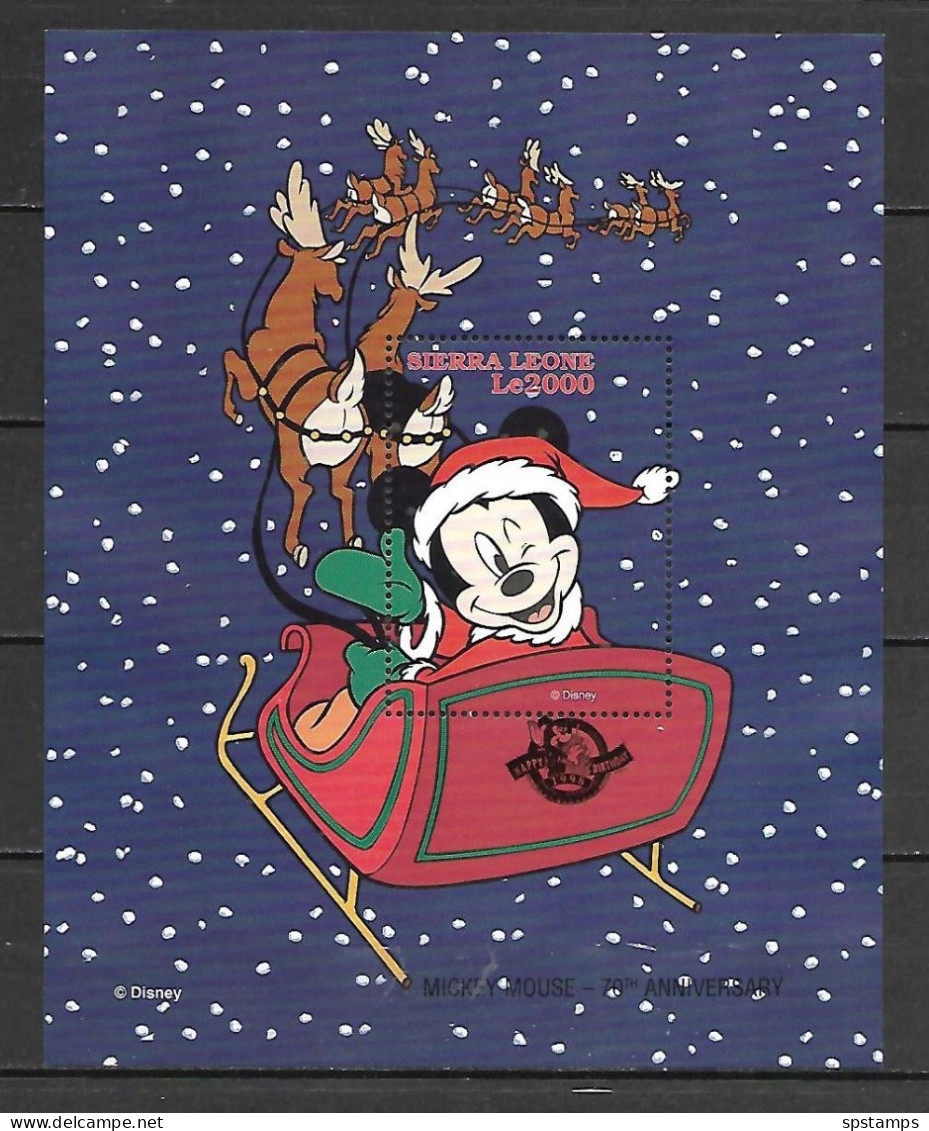 Disney Sierra Leone 1998 Christmas W Ovp MS #1 MNH - Disney