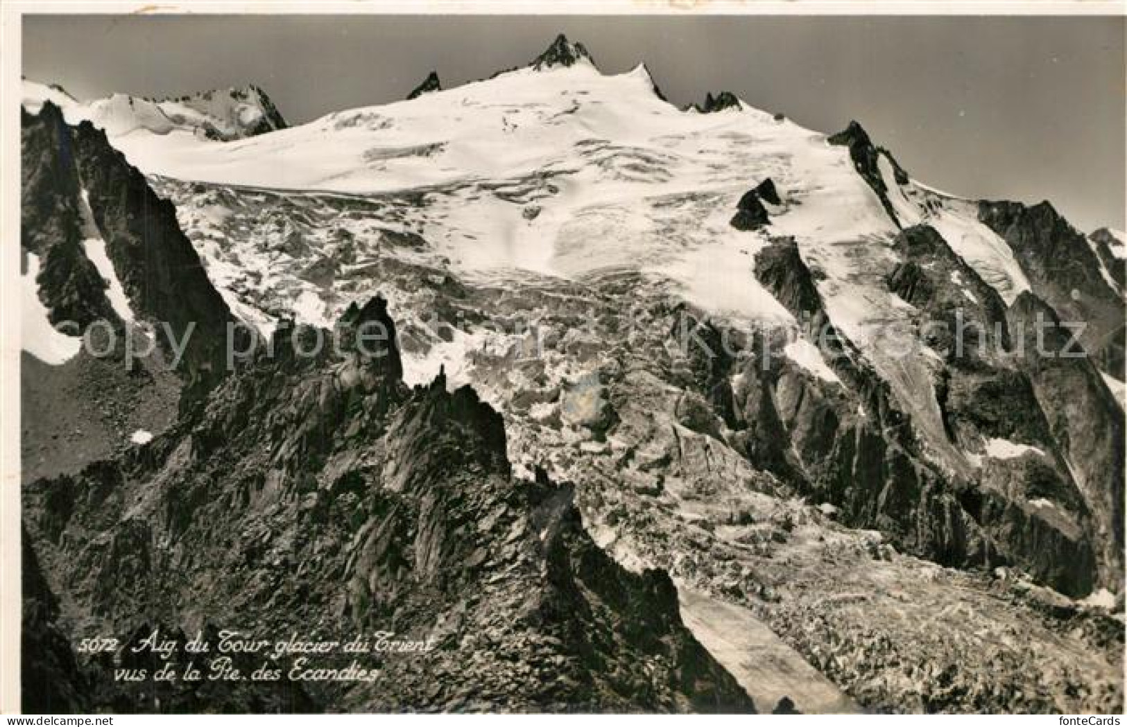 13571114 Trient Martigny Aig Du Tour Glacier Du Trient Vus De La Pte Des Ecandie - Other & Unclassified