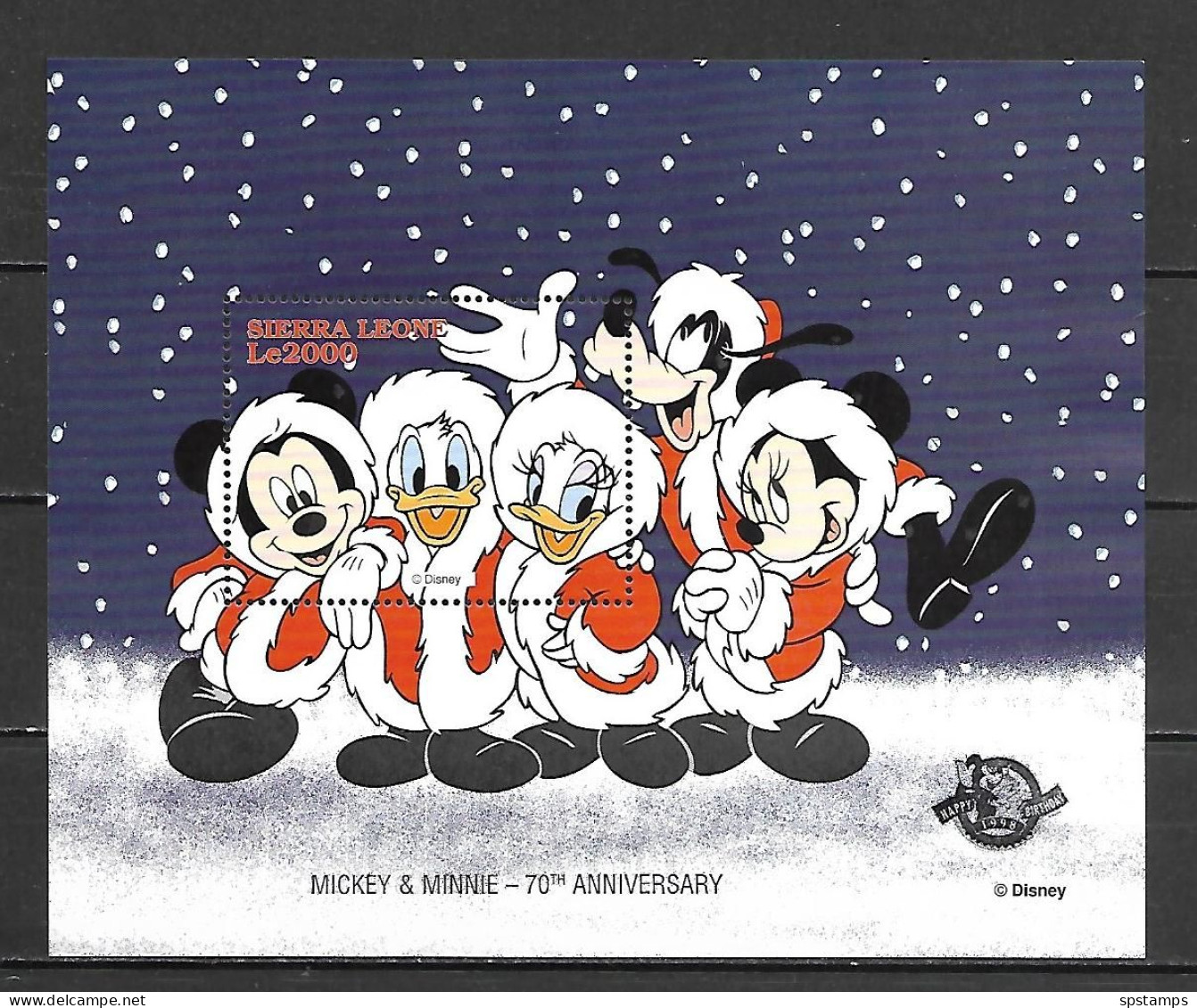 Disney Sierra Leone 1998 Christmas W Ovp MS #2 MNH - Disney