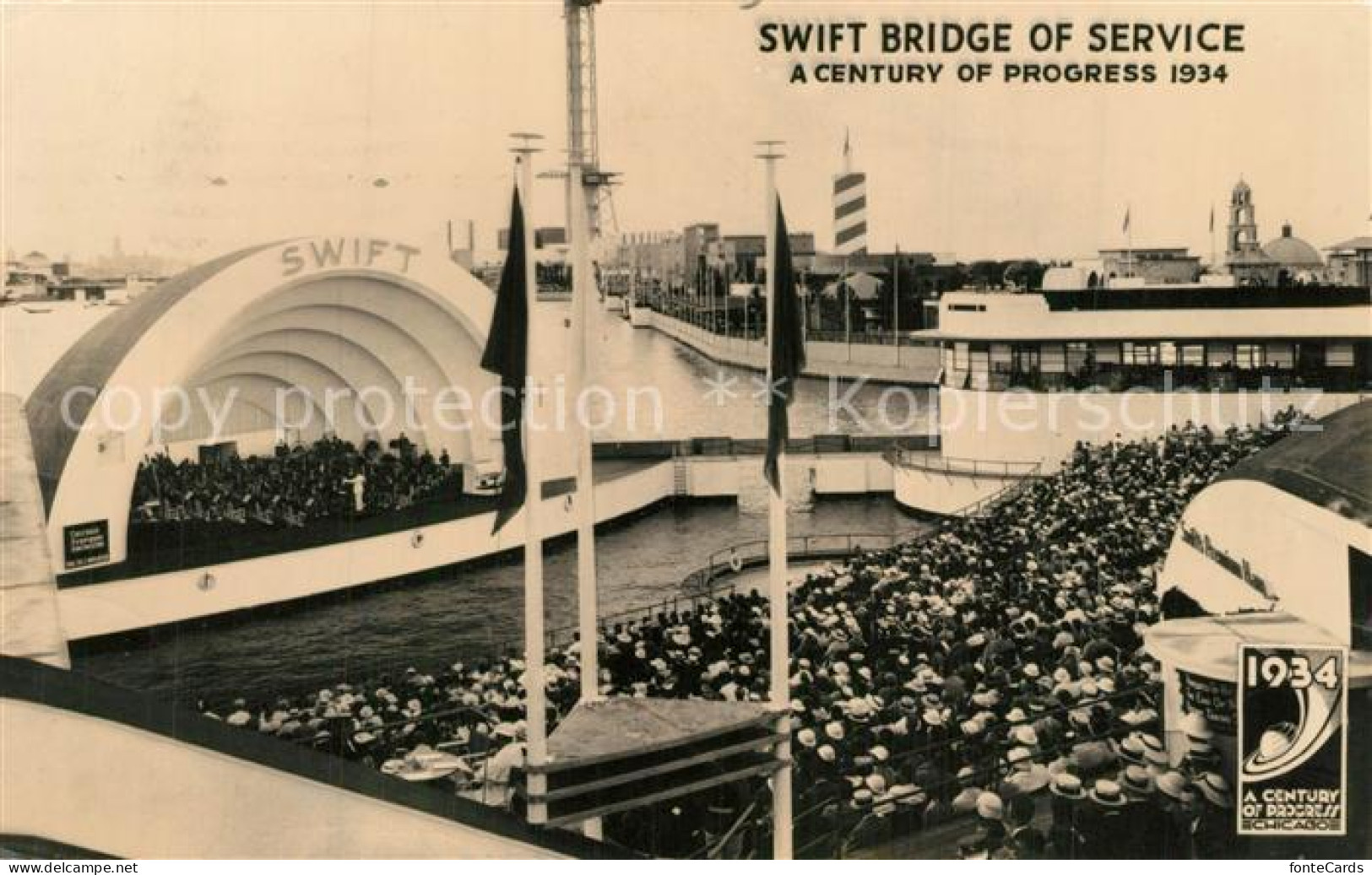 13568344 Expositions_Century_of_Progress_Chicago_1934 Swift Bridge Of Service  - Andere & Zonder Classificatie