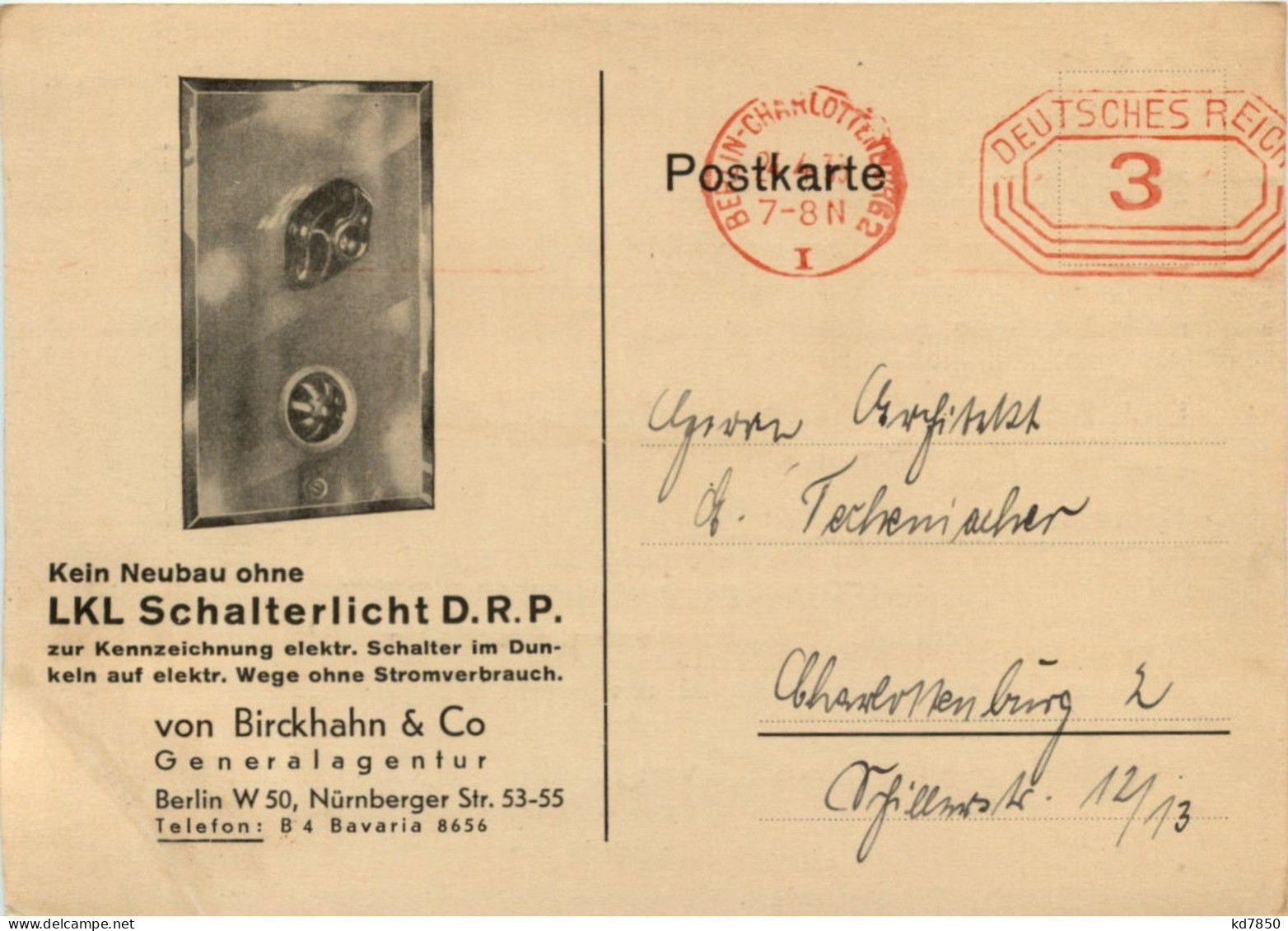 Berlin - LKL Schalterlichtapparaturen - Werbepostkarten