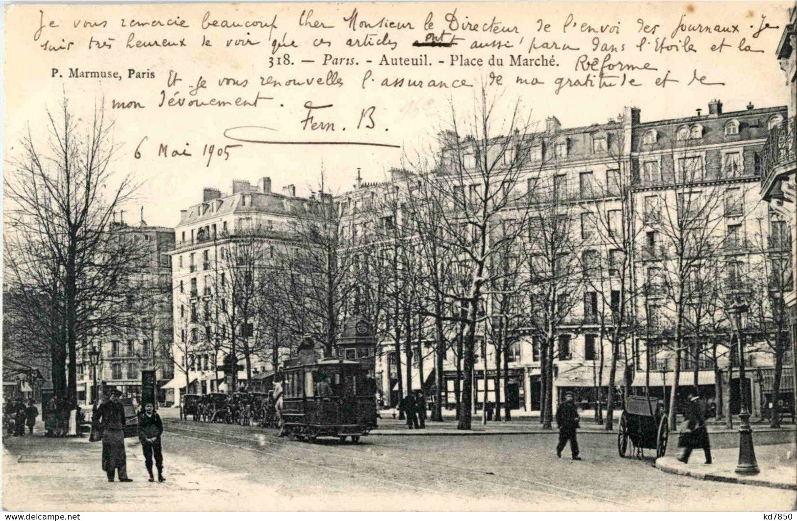 Paris - Auteuil - Place Du Marche - Tramway - District 16