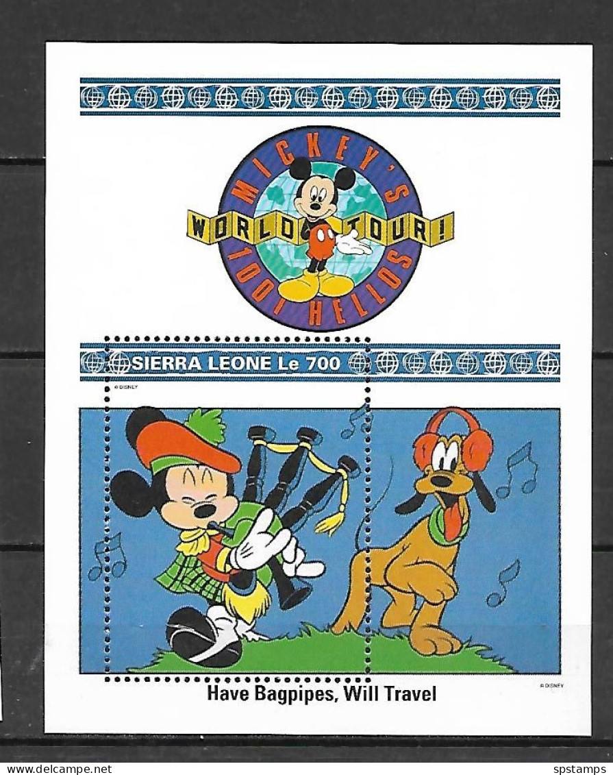 Disney Sierra Leone 1992 World Tour MS #1 MNH - Disney