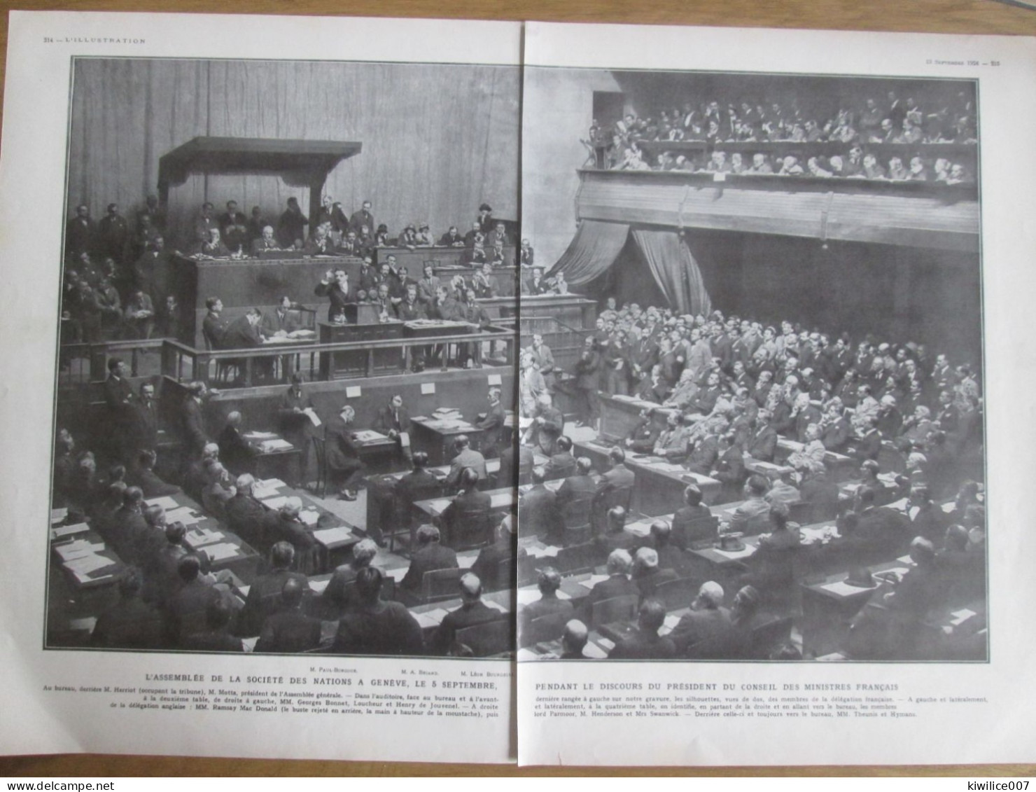 1924  ASSEMBLEE LA SOCIETE DES NATIONS UNIES  Onu GENEVE  Discours Edouard Herirot - Non Classés