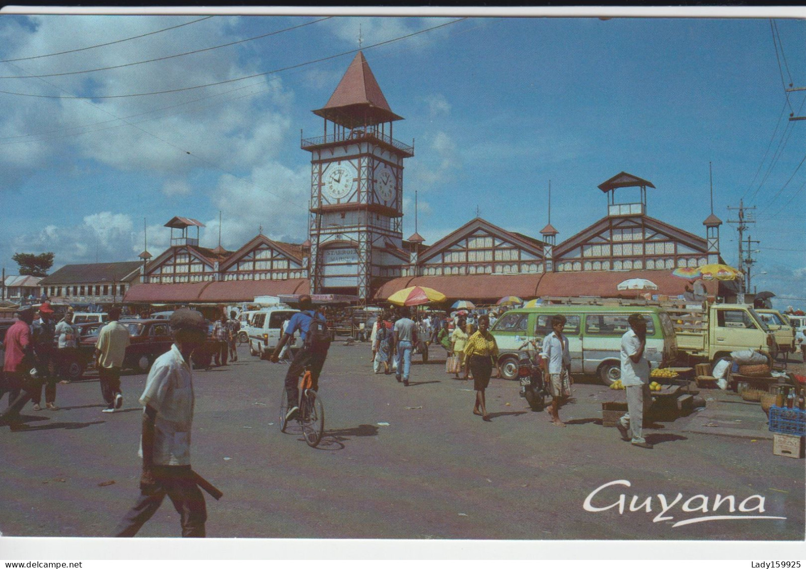 Stabroek Market Georgetown Guyana  Animation Plus Grand Marché, Tour De L'Horloge Proéminente Prominent Clock Tower 2 - Guyana (ex Guyana Britannica)