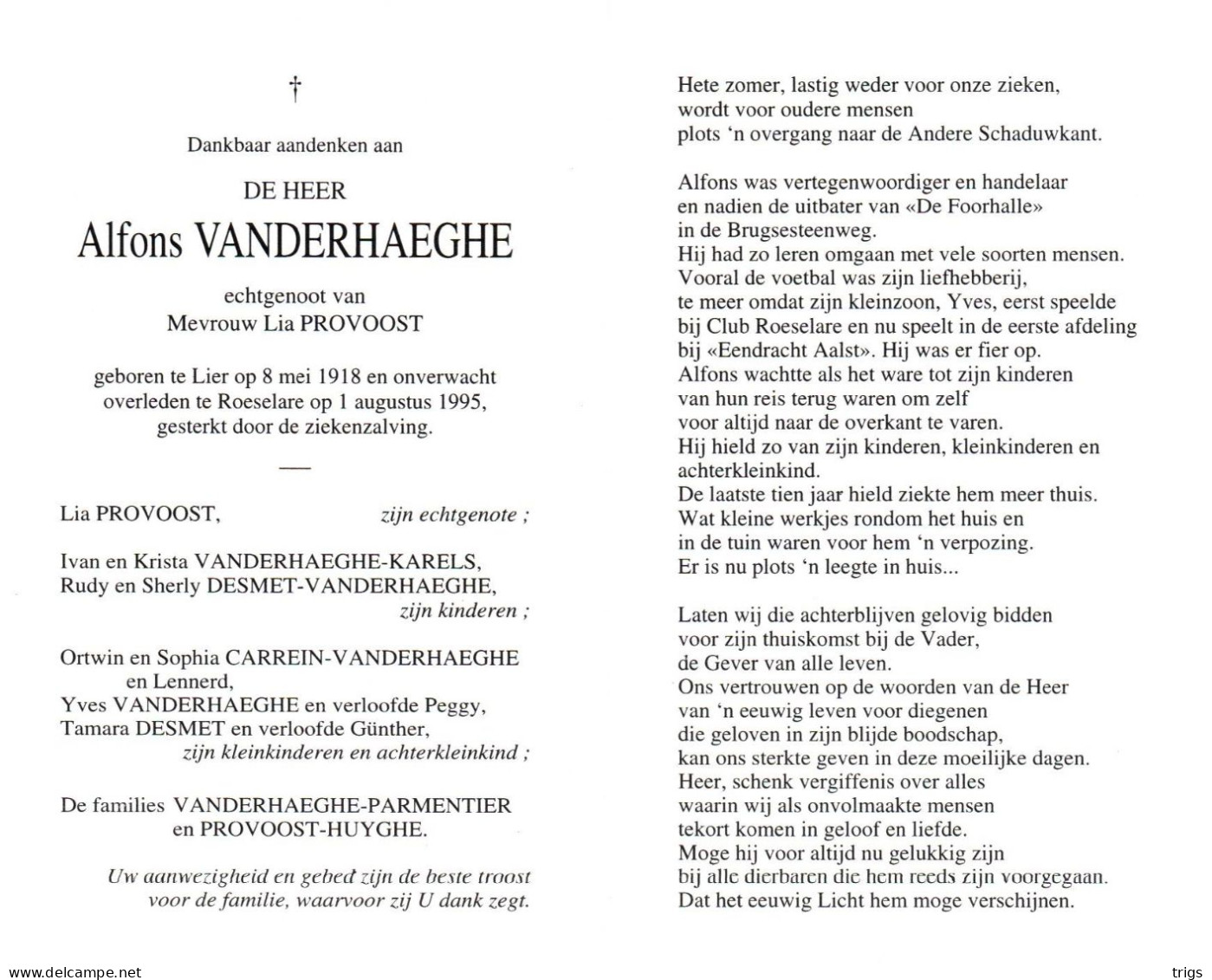 Alfons Vanderhaeghe (1918-1995) - Imágenes Religiosas