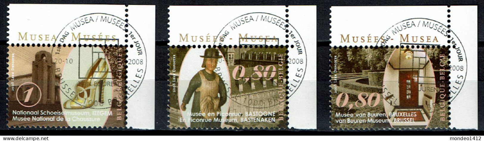 België OBP 3845/3847 - Musea Musées - Gebruikt