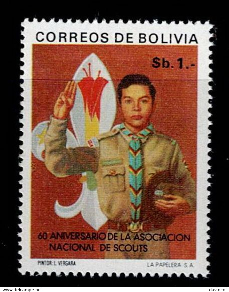 BOL-02- BOLIVIA - 1976 - MNH -SCOUTS- BOY SCOUT AND EMBLEM - Bolivie