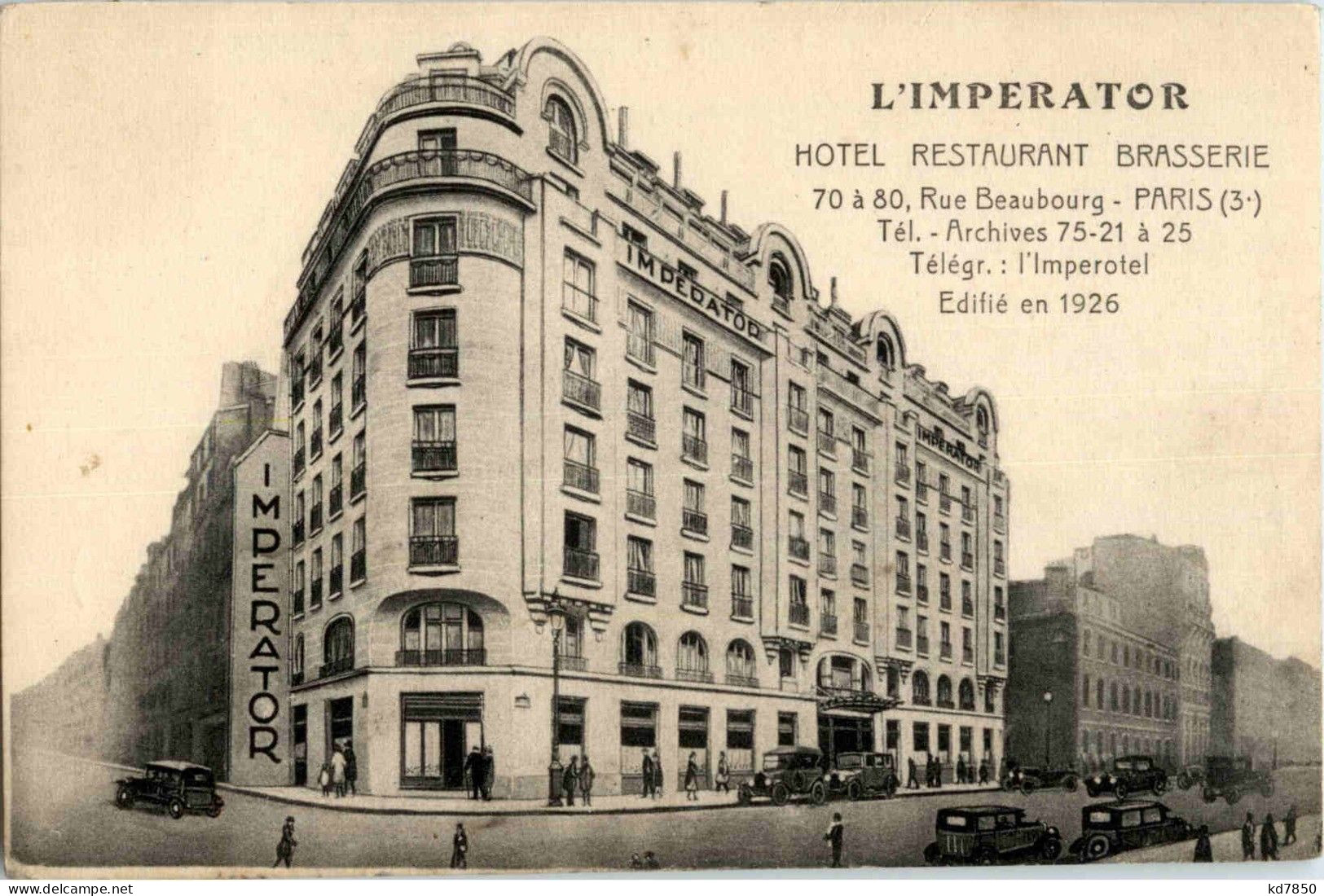 Paris - Hotel L Imperator - Cafés, Hotels, Restaurants