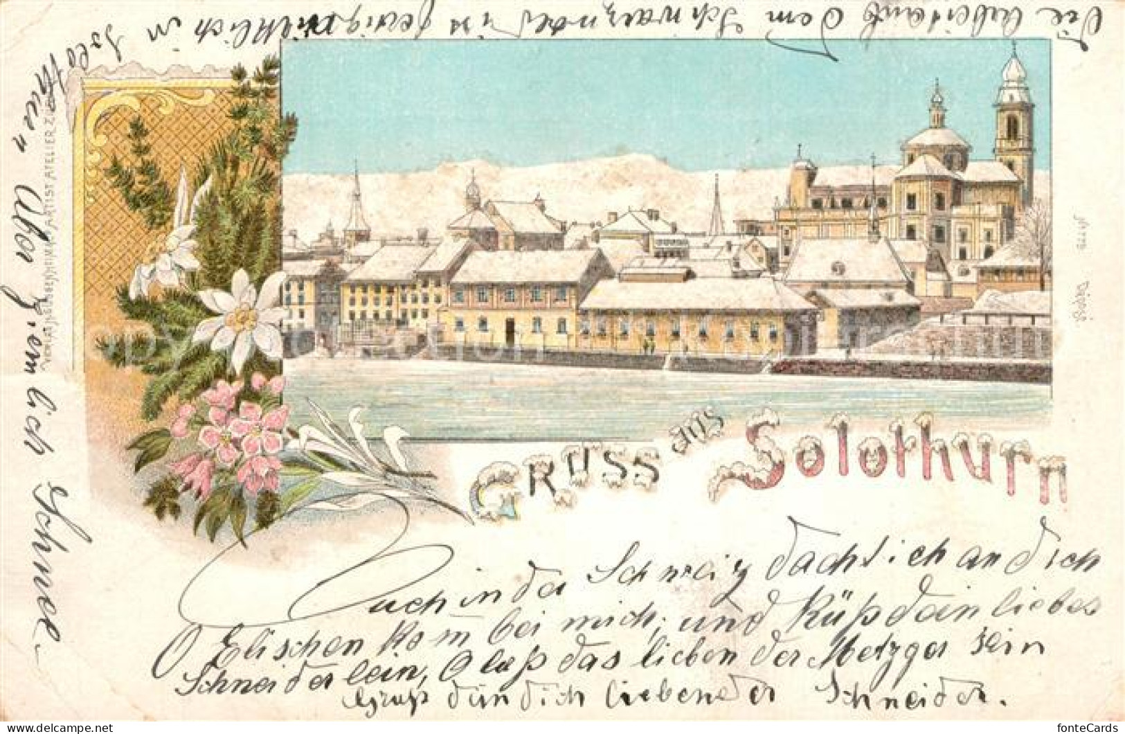 13566894 Solothurn Panorama Glitter Winterlitho Solothurn - Autres & Non Classés