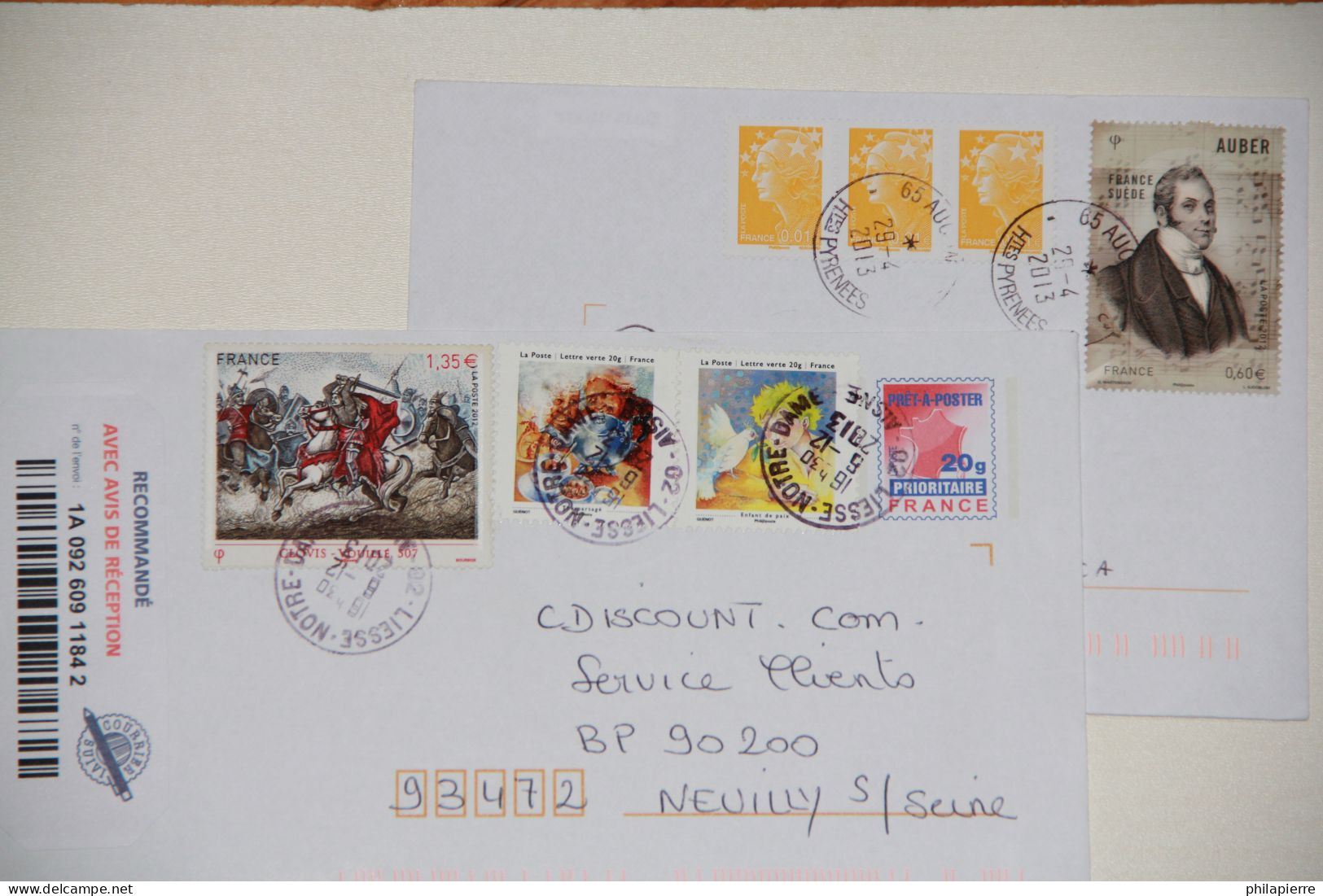 Lettres France, Timbres Oblitérés N°4706, N°4705, Auber, Clovis,  2012, TTBE - 1961-....