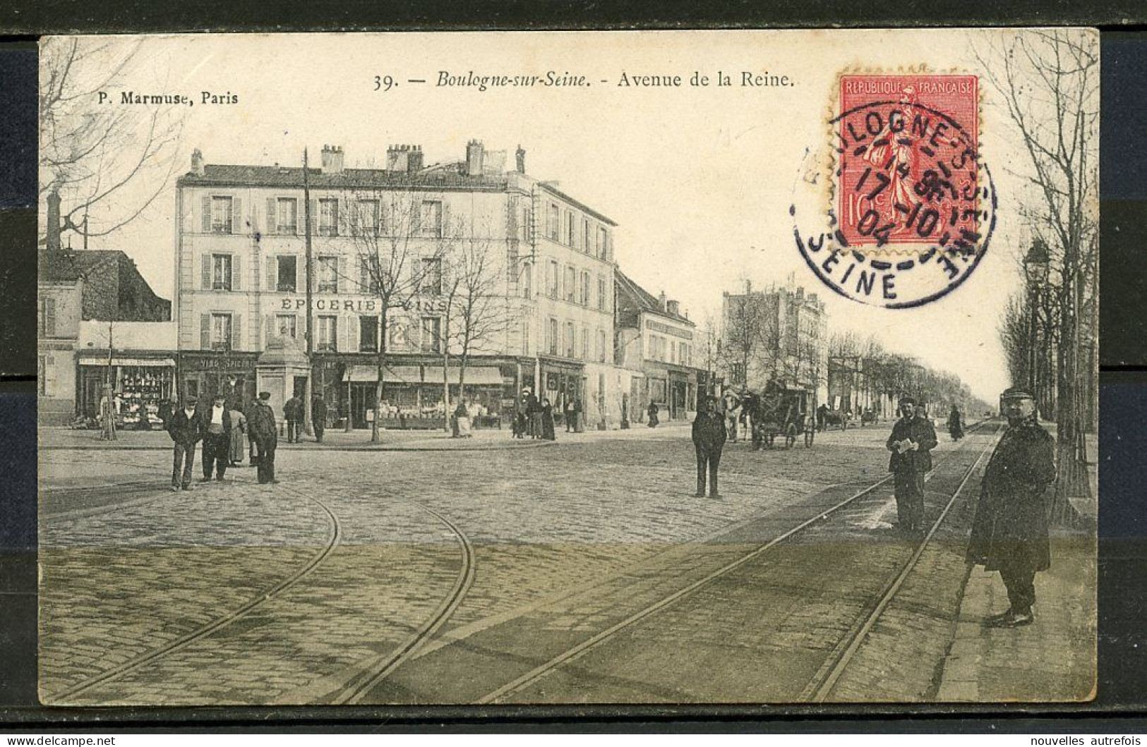 N°39 - BOULOGNE SUR SEINE - AVENUE DE LA  REINE - LIGNES DE TRAMWAYS - BELLE ANIMATION. - Boulogne Billancourt