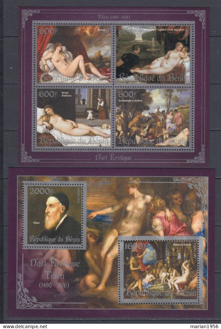 Benin 2013 - Peinture - D'art Erotique - TITIEN - BL + BF  - MNH - Nudi