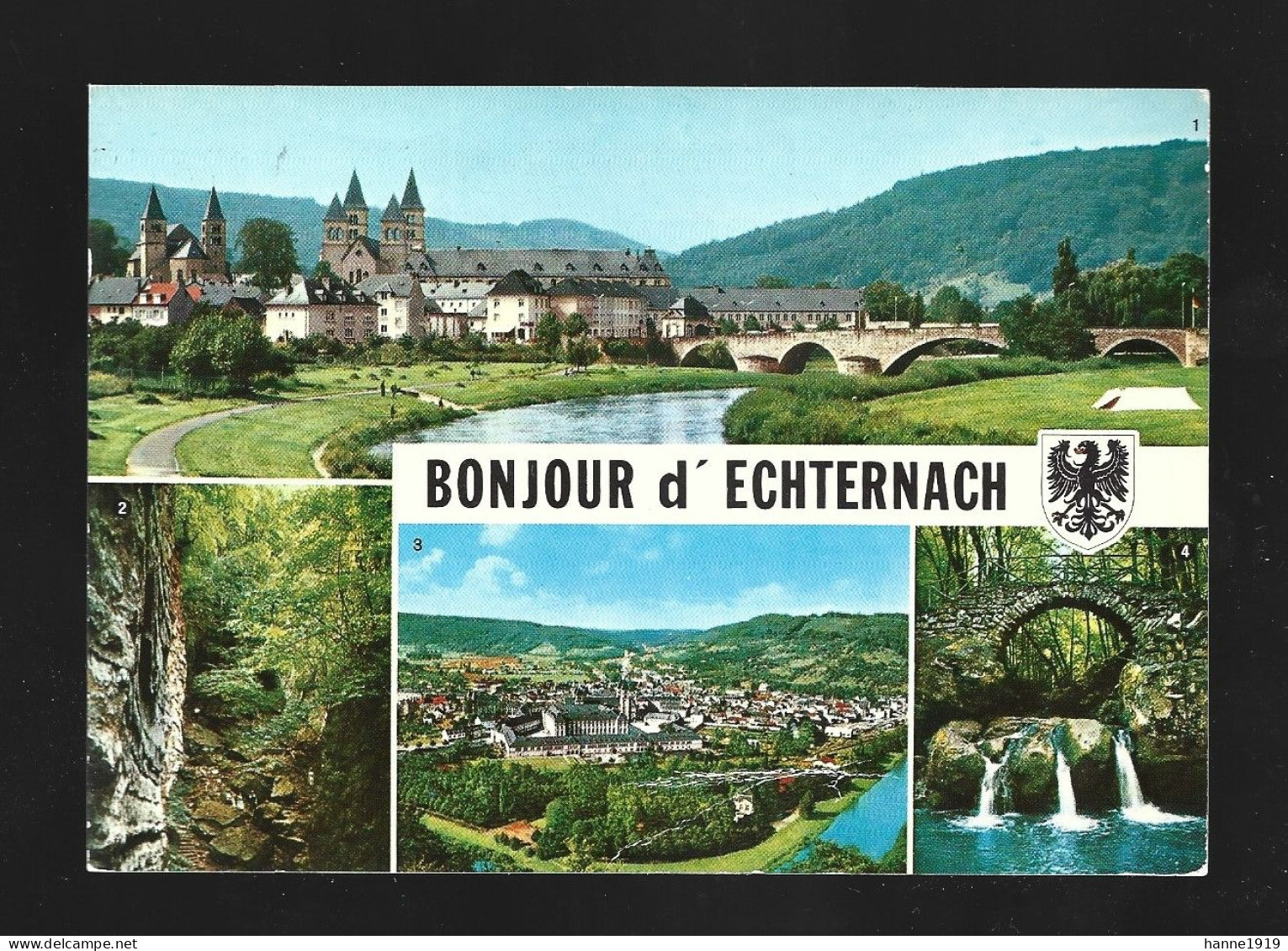 Echternach Panorama Multivues Photo Carte Luxembourg Htje - Echternach