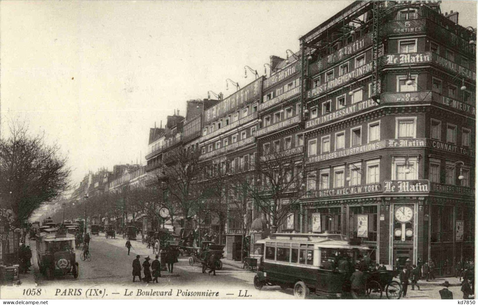 Paris - Le Boulevard Poissonniere - Arrondissement: 09