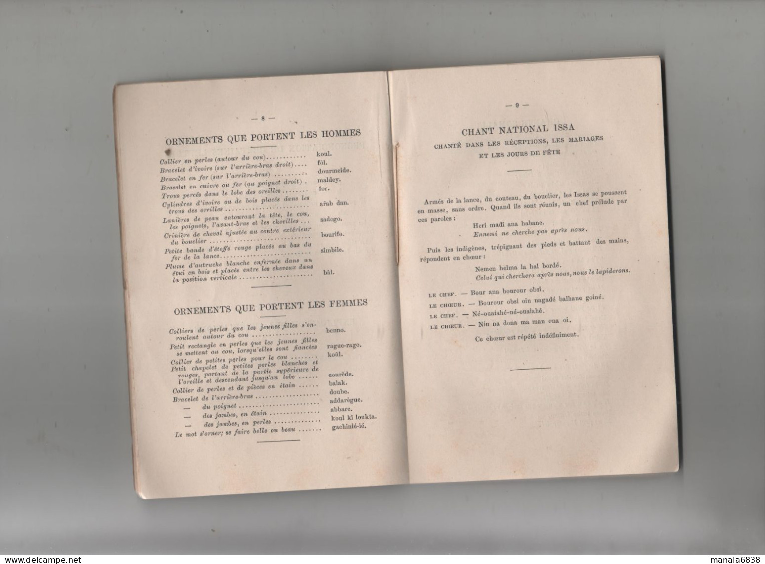 Essai Vocabulaire Pratique Français Issa Somalis Henry Administrateur Colonial 1897 - Ohne Zuordnung