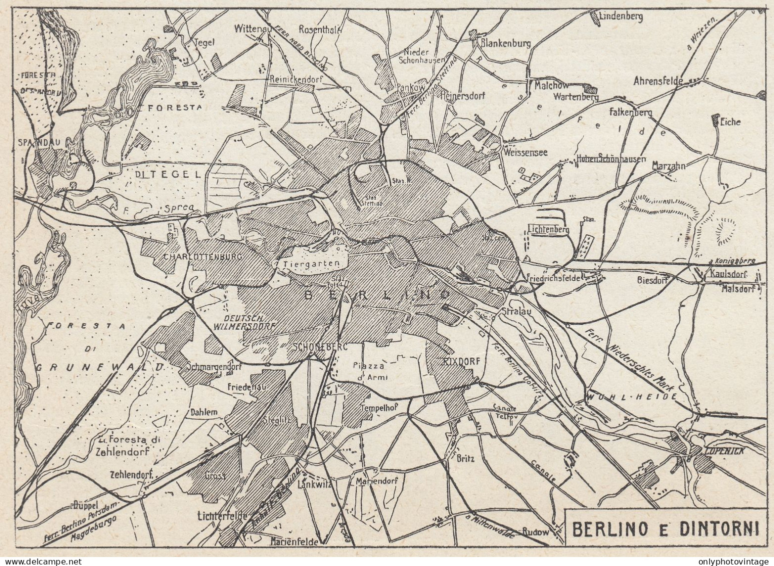 Germania - Berlino E Dintorni - Mappa Epoca - 1925 Vintage Map - Mapas Geográficas