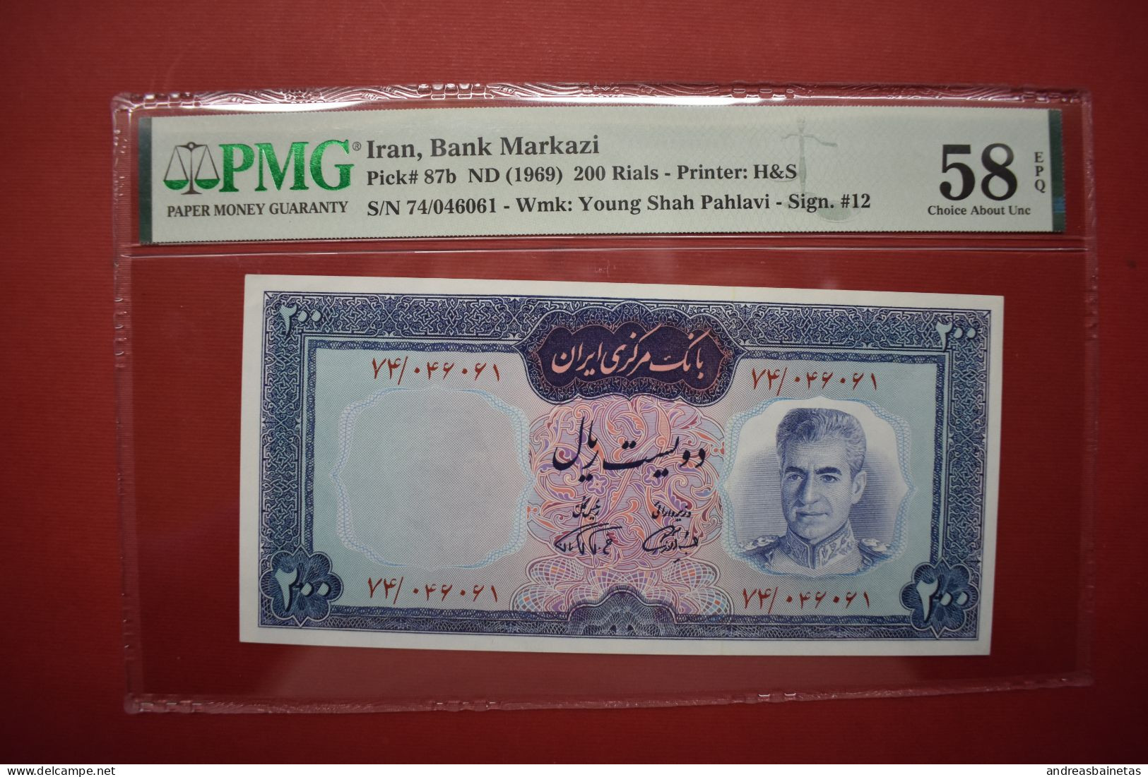 Banknotes Iran 200 Rials 1969 "dark Panel" Issue 1969 PMG 58 - Iran