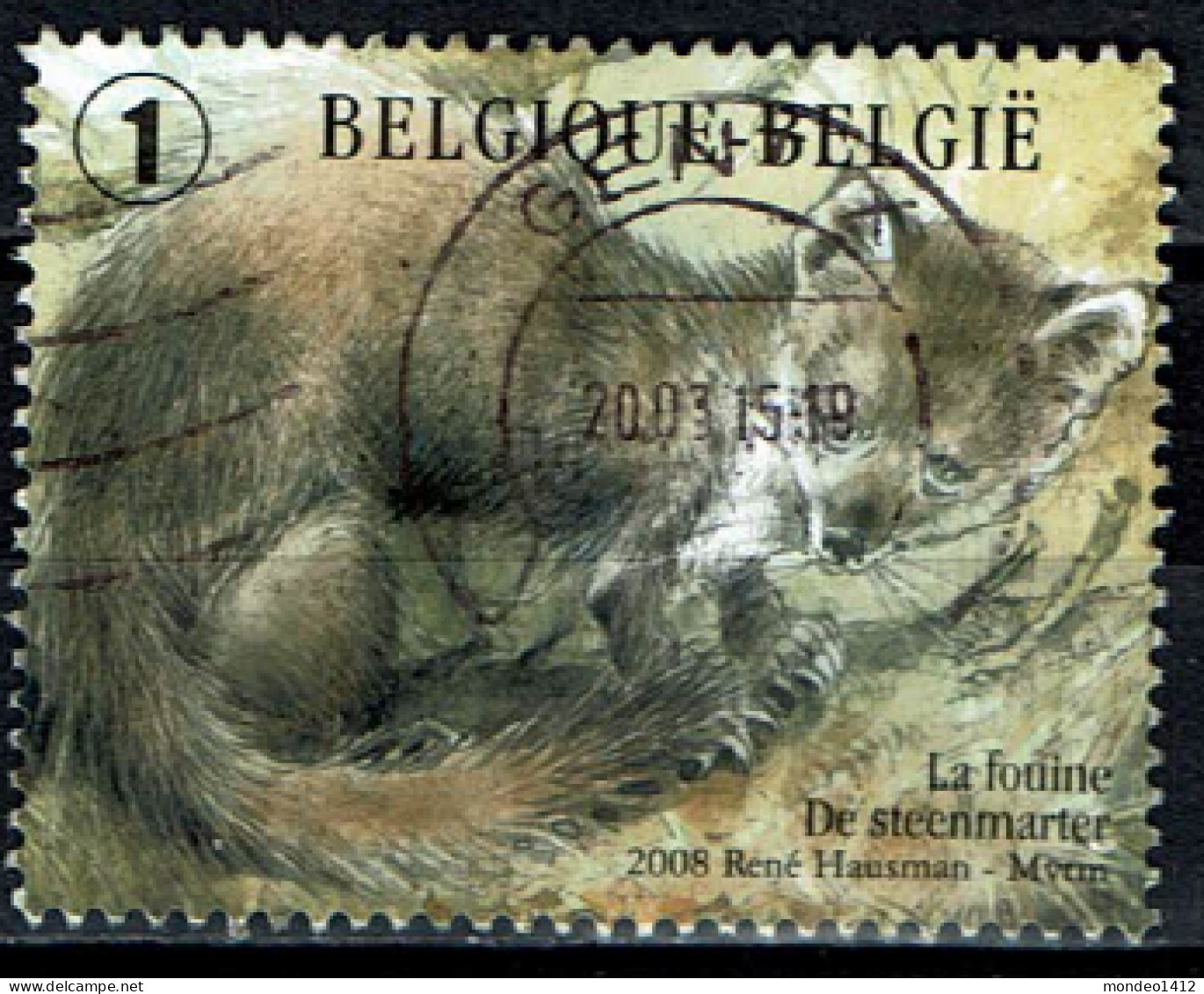 België OBP 3833 - Natuur, Nature, Marterachtigen, Steenmarter - Fouine - Oblitérés